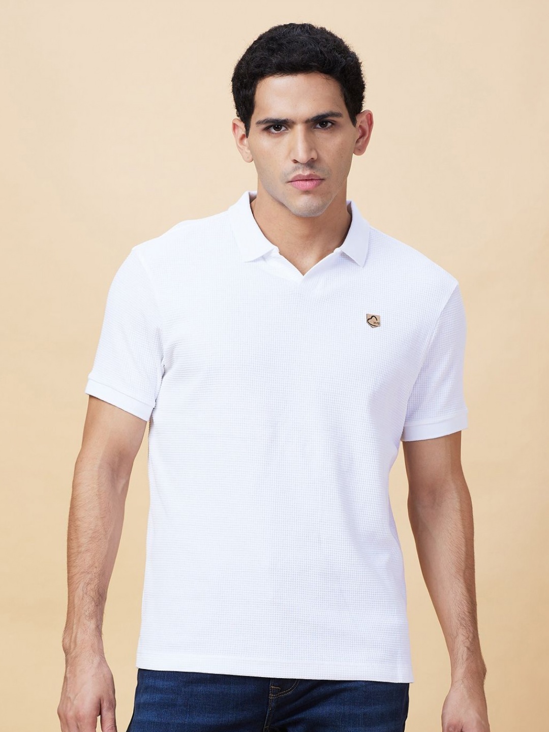 

Being Human Men Solid Polo Collar Cotton T-shirt, White