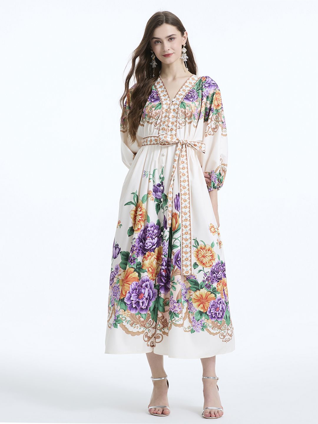 

JC Collection Floral Print Fit & Flare Maxi Dress, Multi