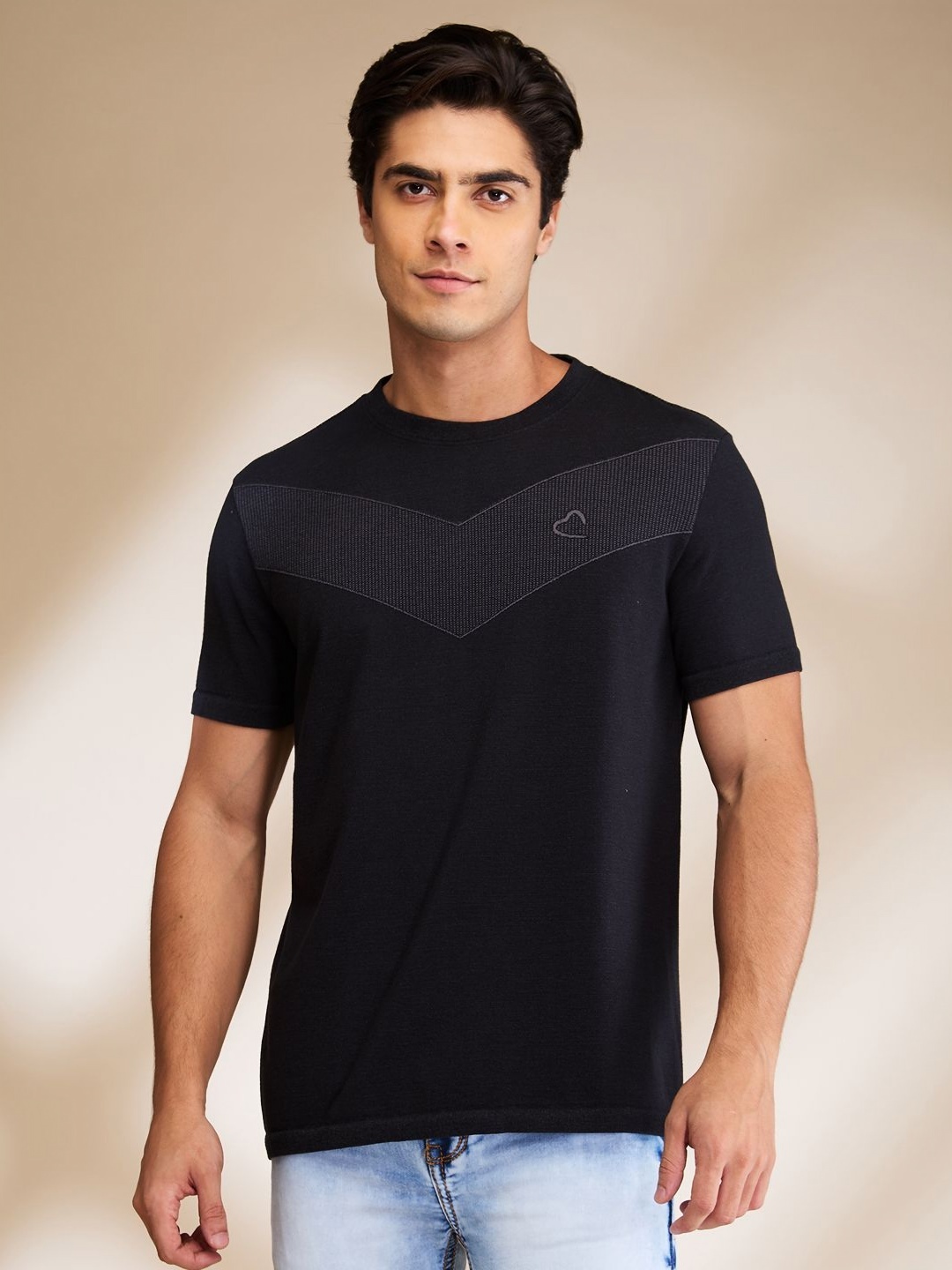 

Being Human Men Solid Round Neck Cotton T-shirt, Black