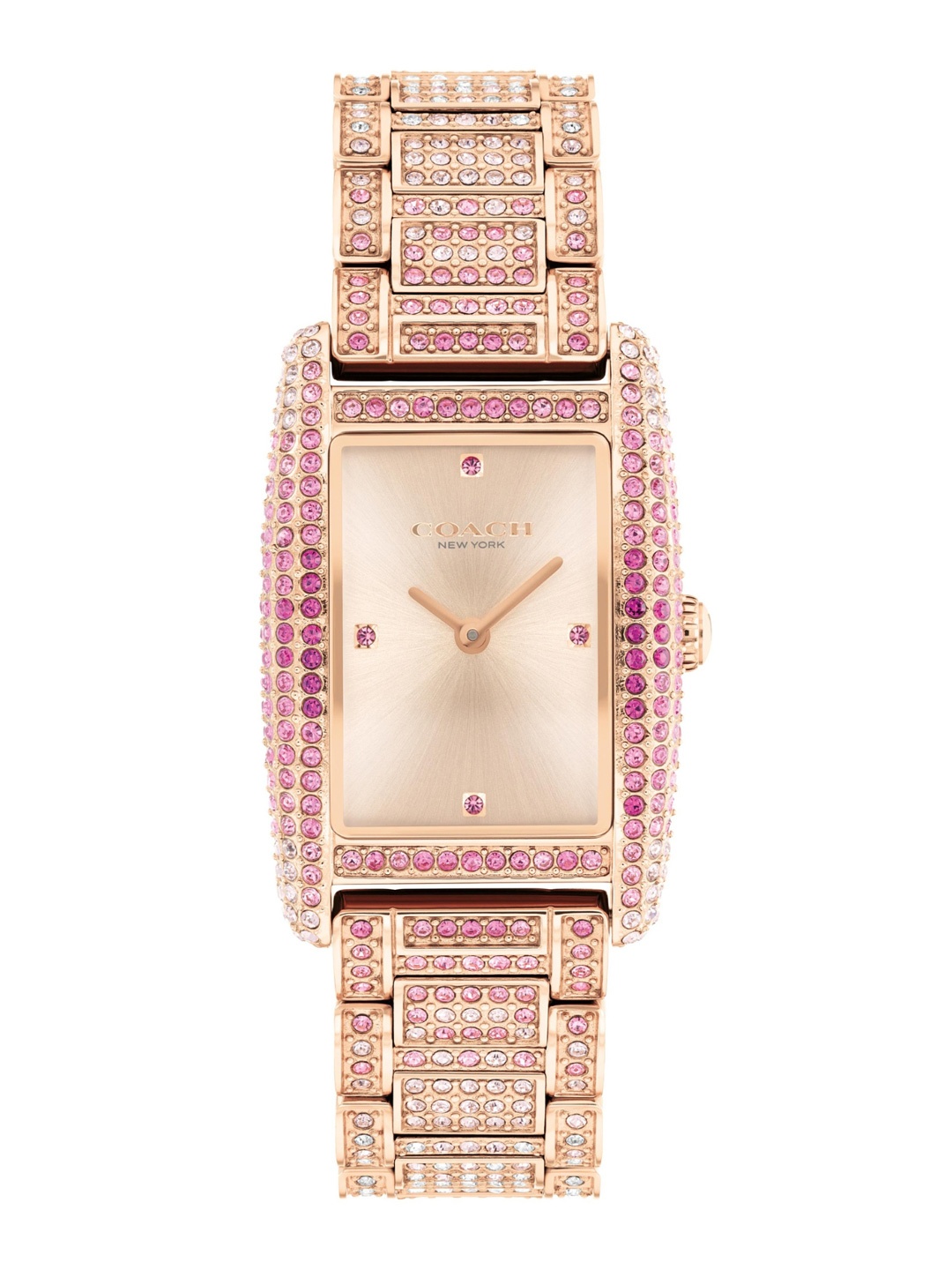 

Coach Women Reese Embellished Bracelet Style Straps Analogue Watch 14504414, Gold