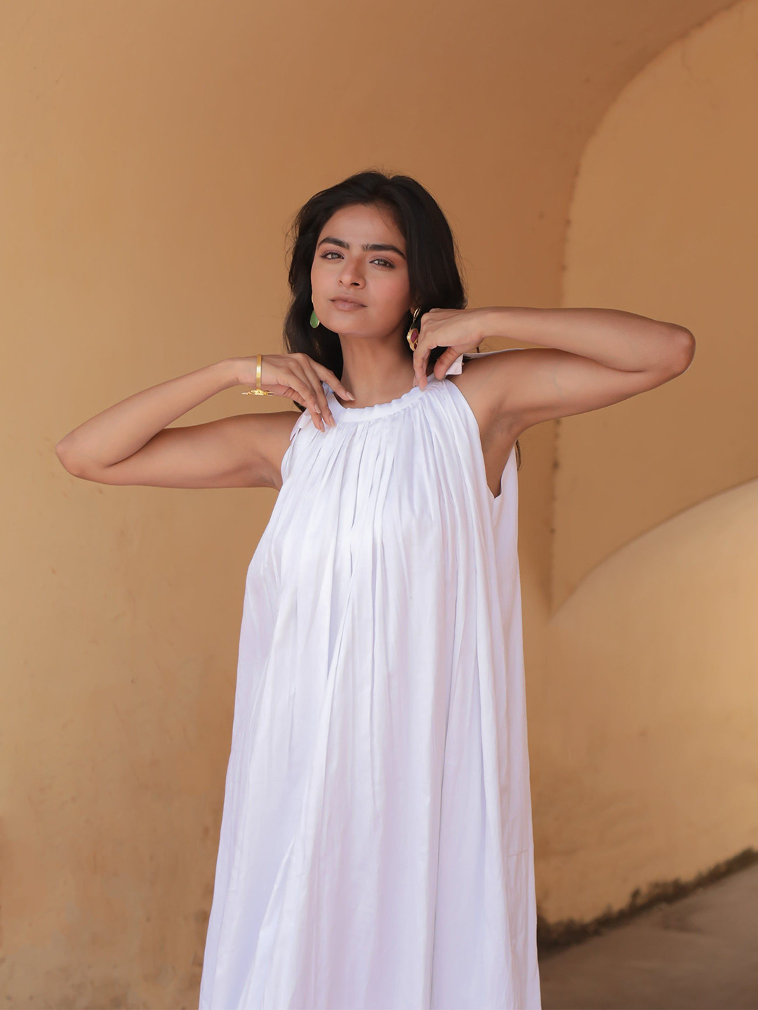 

MOONSTRUCK Women Cotton A-Line Maxi Dress, White