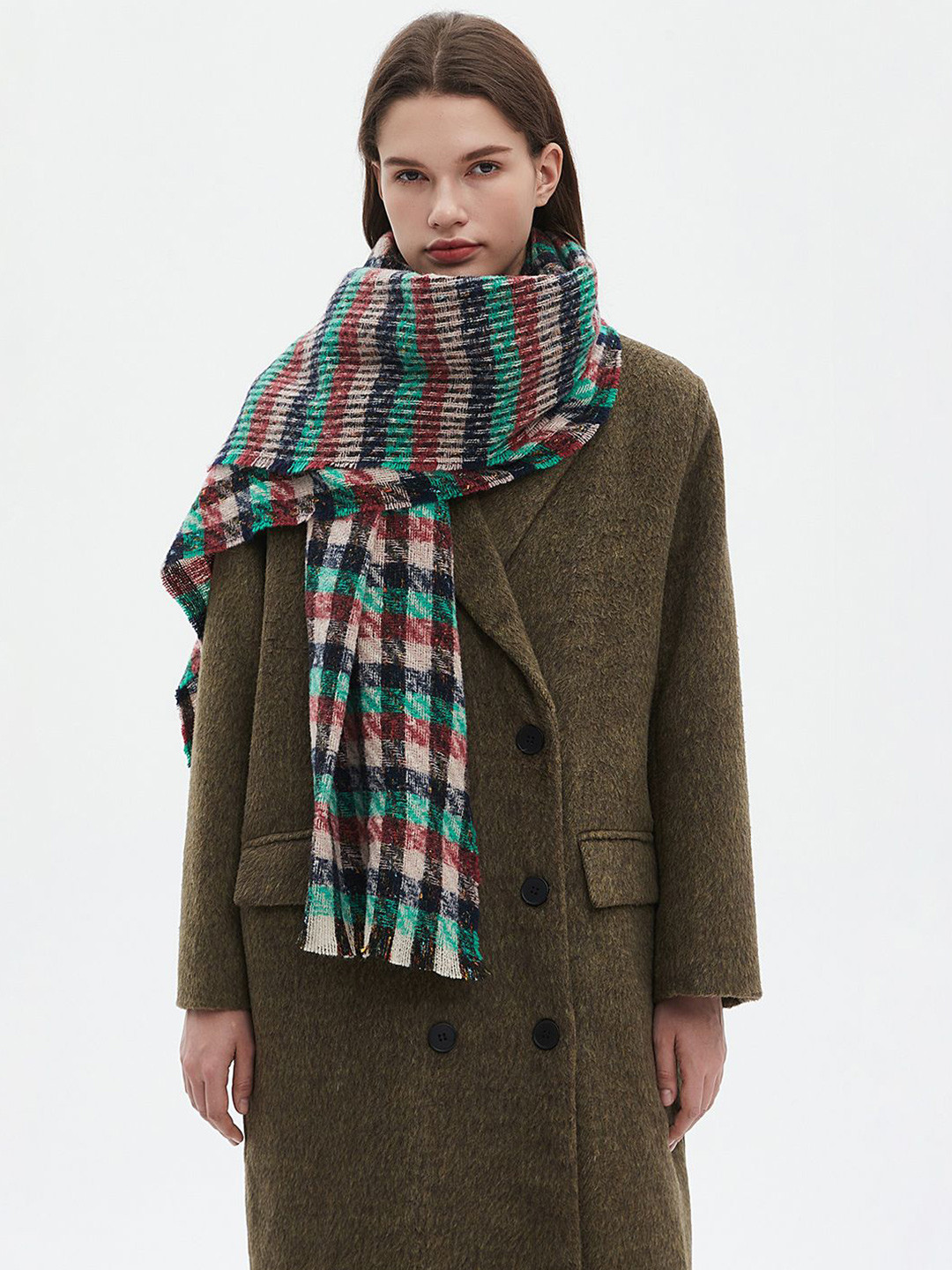 

JC Collection Women Checked Scarf, Green