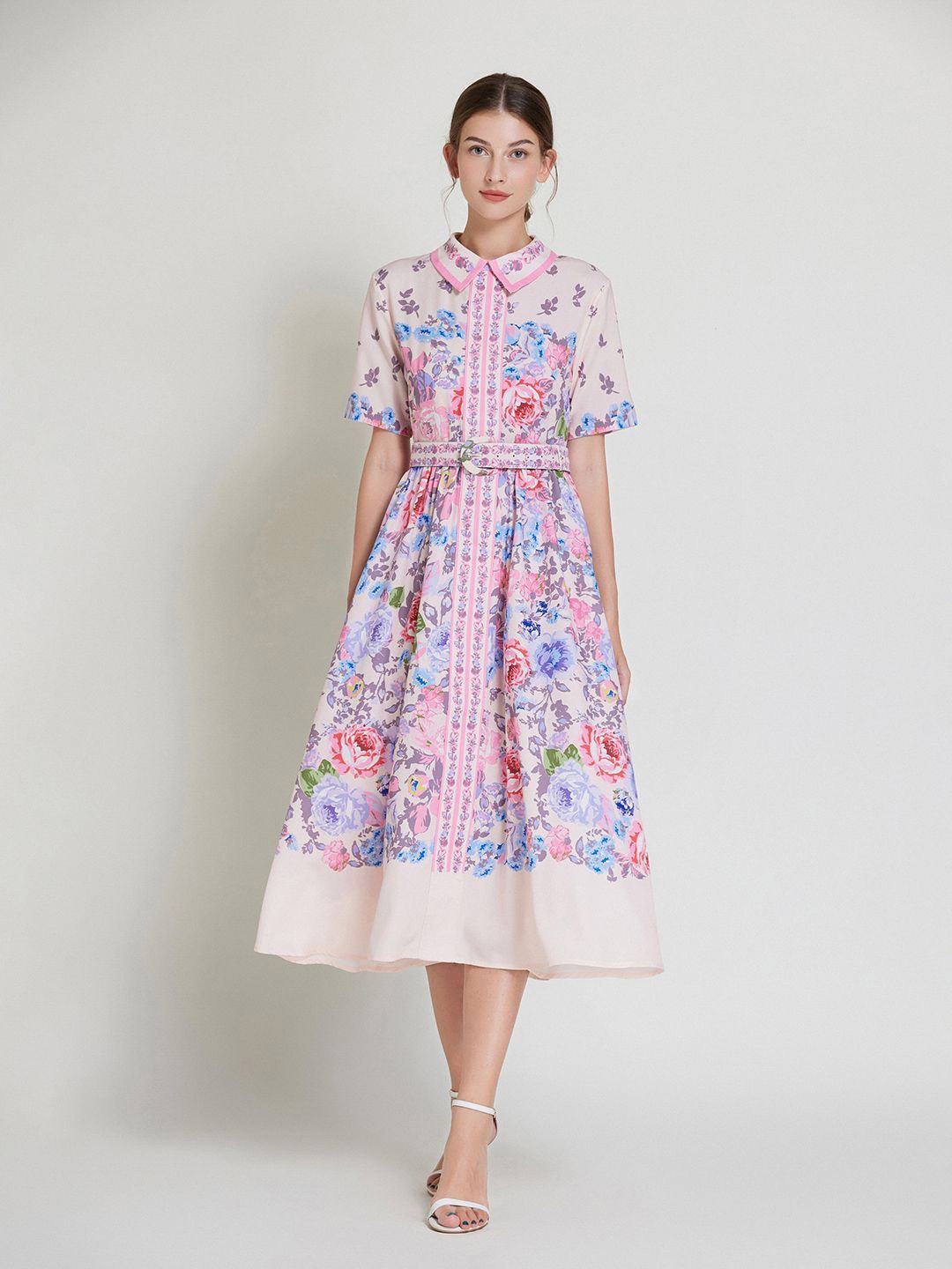 

JC Collection Floral Print Fit & Flare Dress, Multi