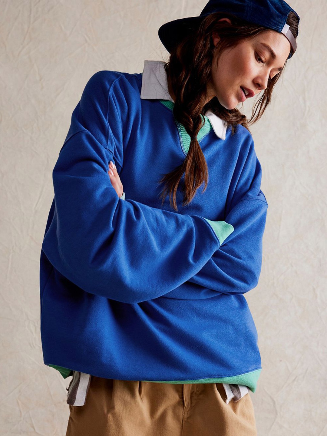 

JC Mode Women Solid Sweatshirt, Blue