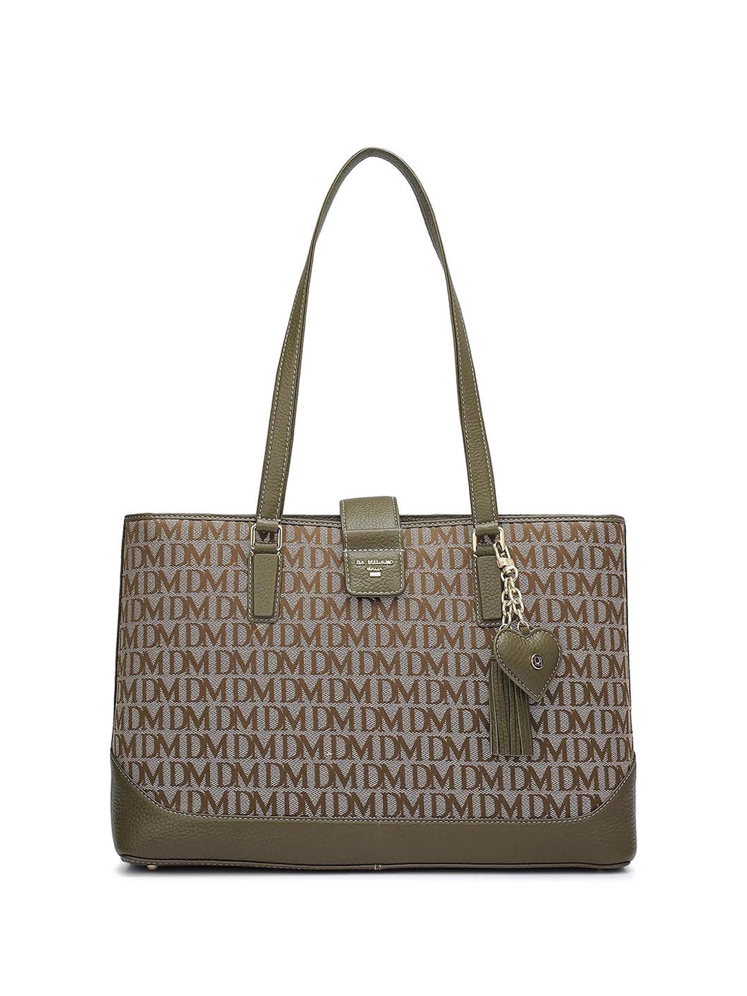 

Da Milano Women Textured Oversized Leather Tote Bag, Brown
