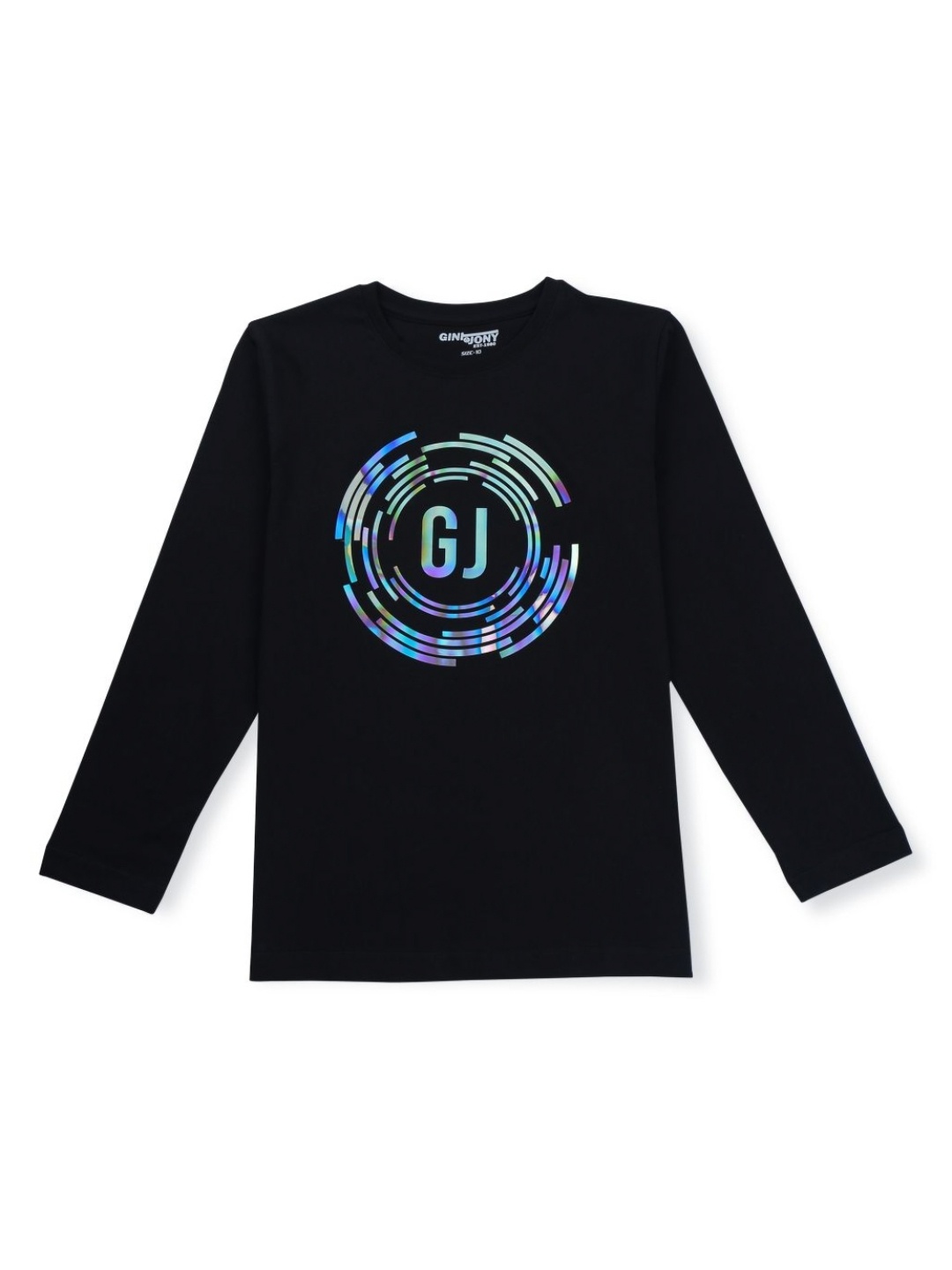 

Gini and Jony Boys Graphic Printed Round Neck Cotton T-shirt, Black