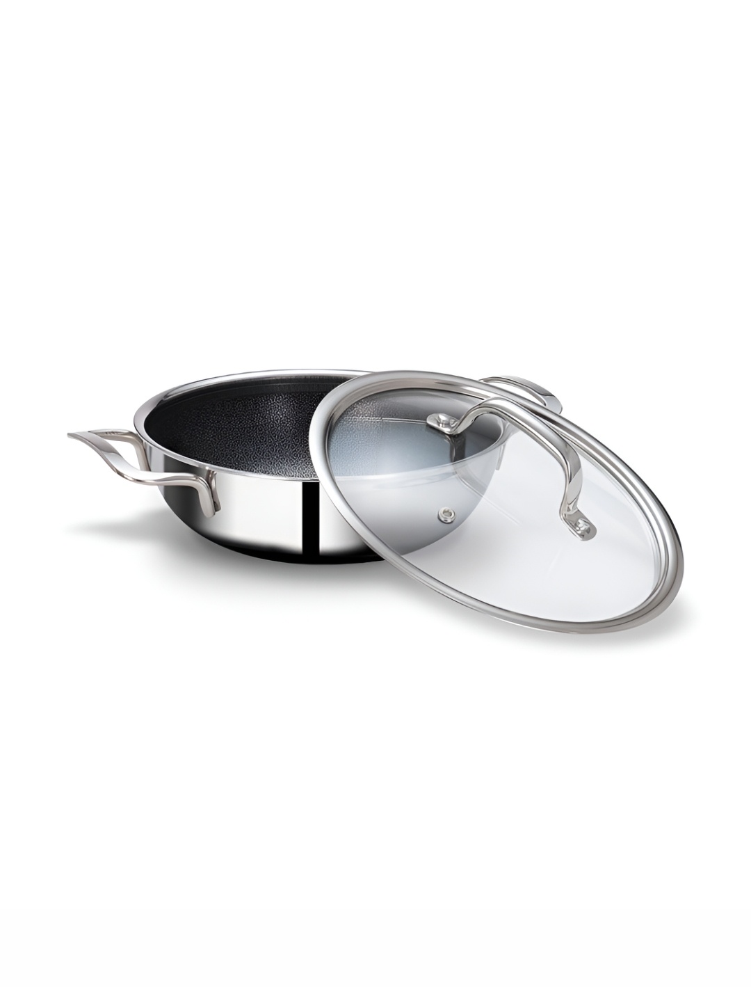 

ARTTDINOX Silver-Toned Dishwasher Safe Stainless Steel Kadhai and Wok