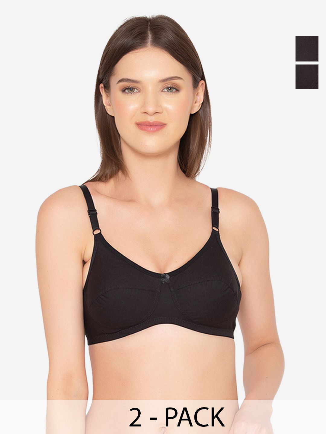 

GROVERSONS Paris Beauty Solid Full Coverage Non Padded Non-Wired Bra, Black