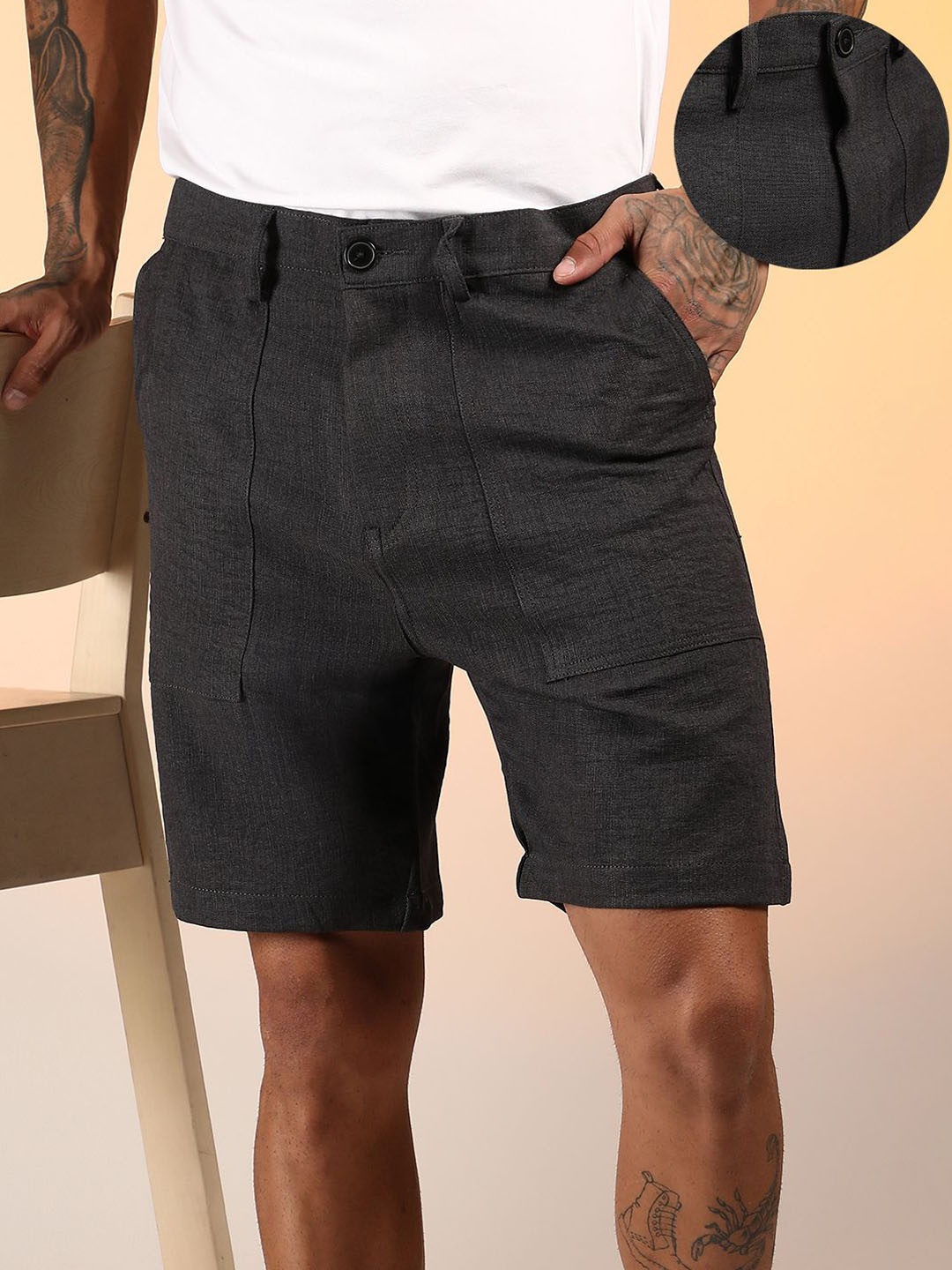 

Campus Sutra Men Shorts, Grey