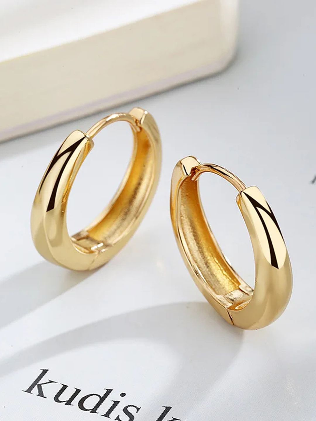 

KRENOZ Stainless Steel Classic Hoop Earrings, Gold