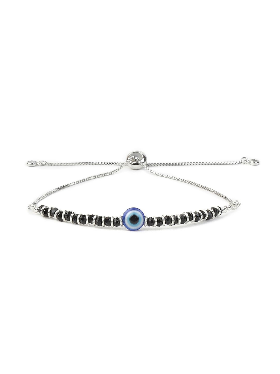 

EL REGALO Kids Evil Eye Artificial Beads Wraparound Bracelet, Black