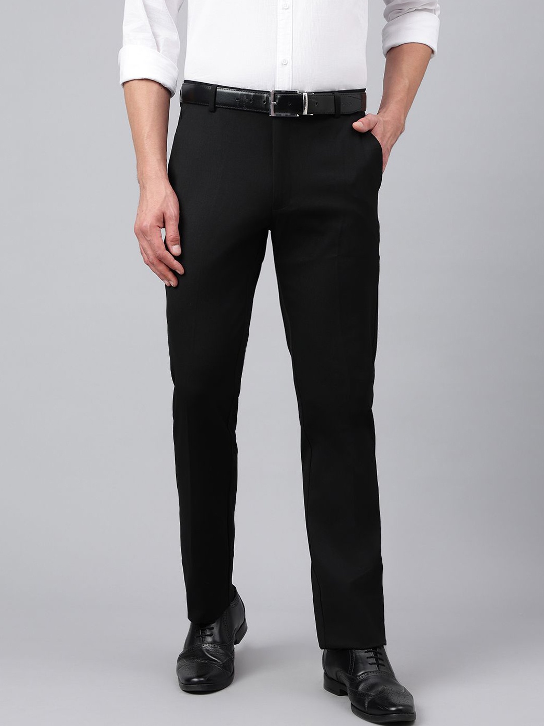 

Richlook Men Smart Pleated Fit Black Trousers