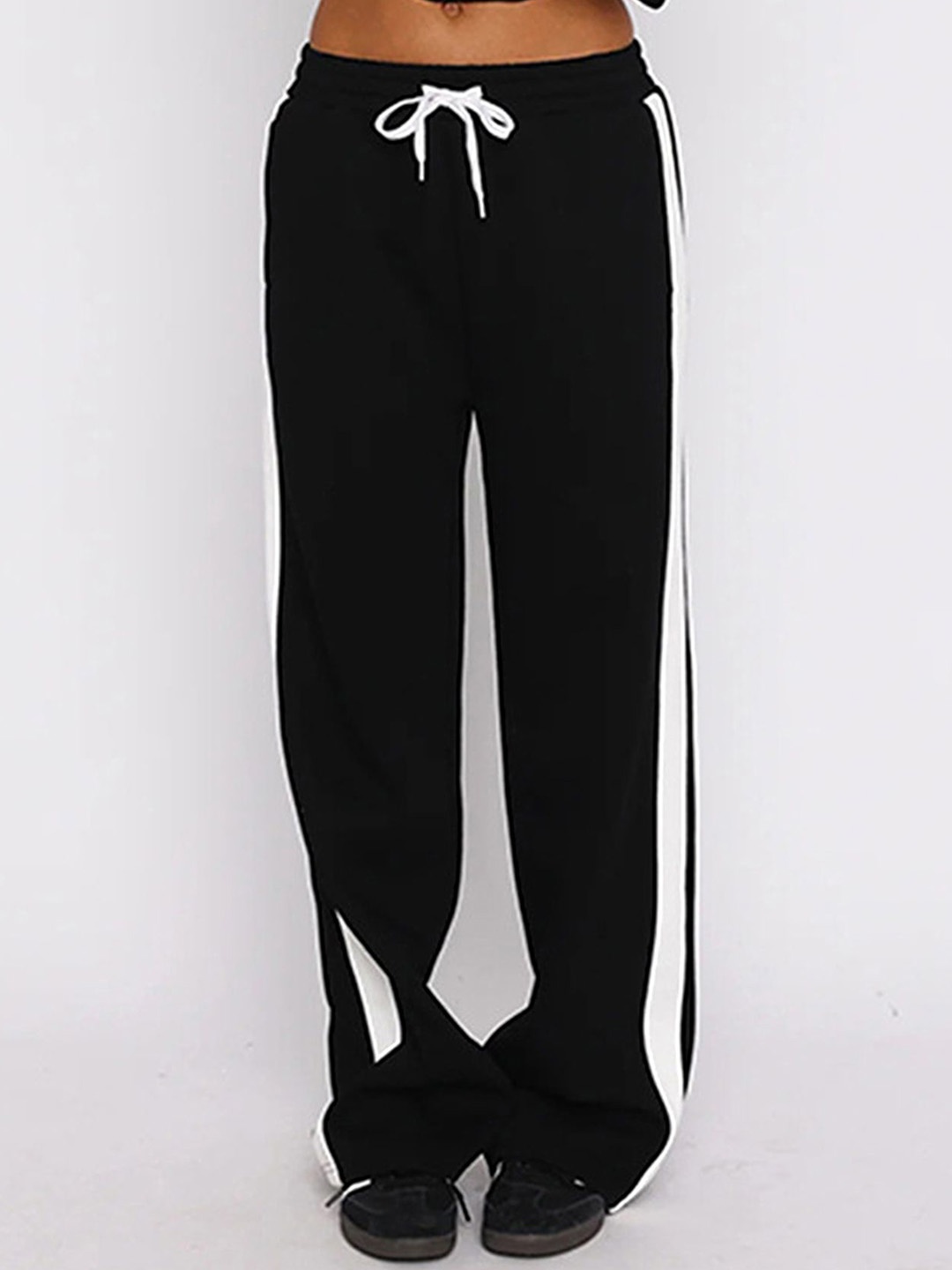 

LULU & SKY Women Straight Fit High-Rise Trousers, Black
