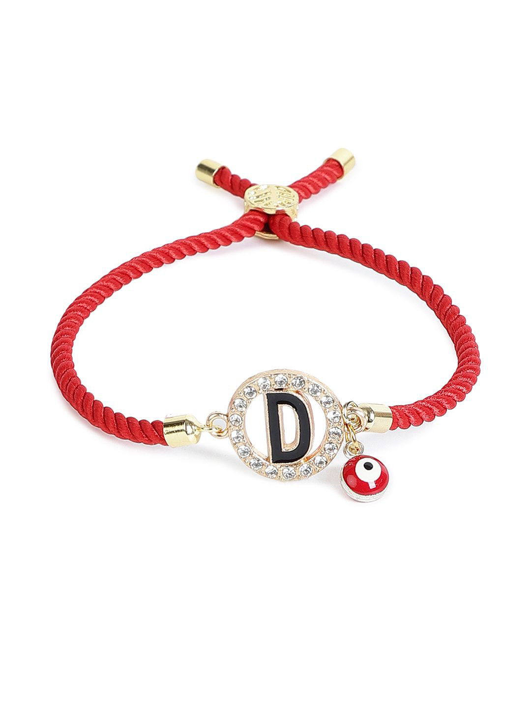 

EL REGALO Unisex Artificial Stones Studded Charm Bracelet, Red