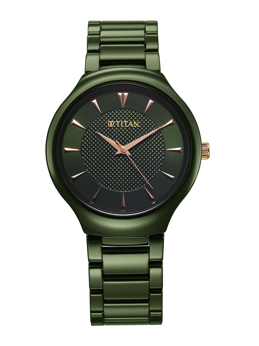 

Titan Men Dial & Ceramic Bracelet Style Straps Analogue Watch 90014KC03, Green