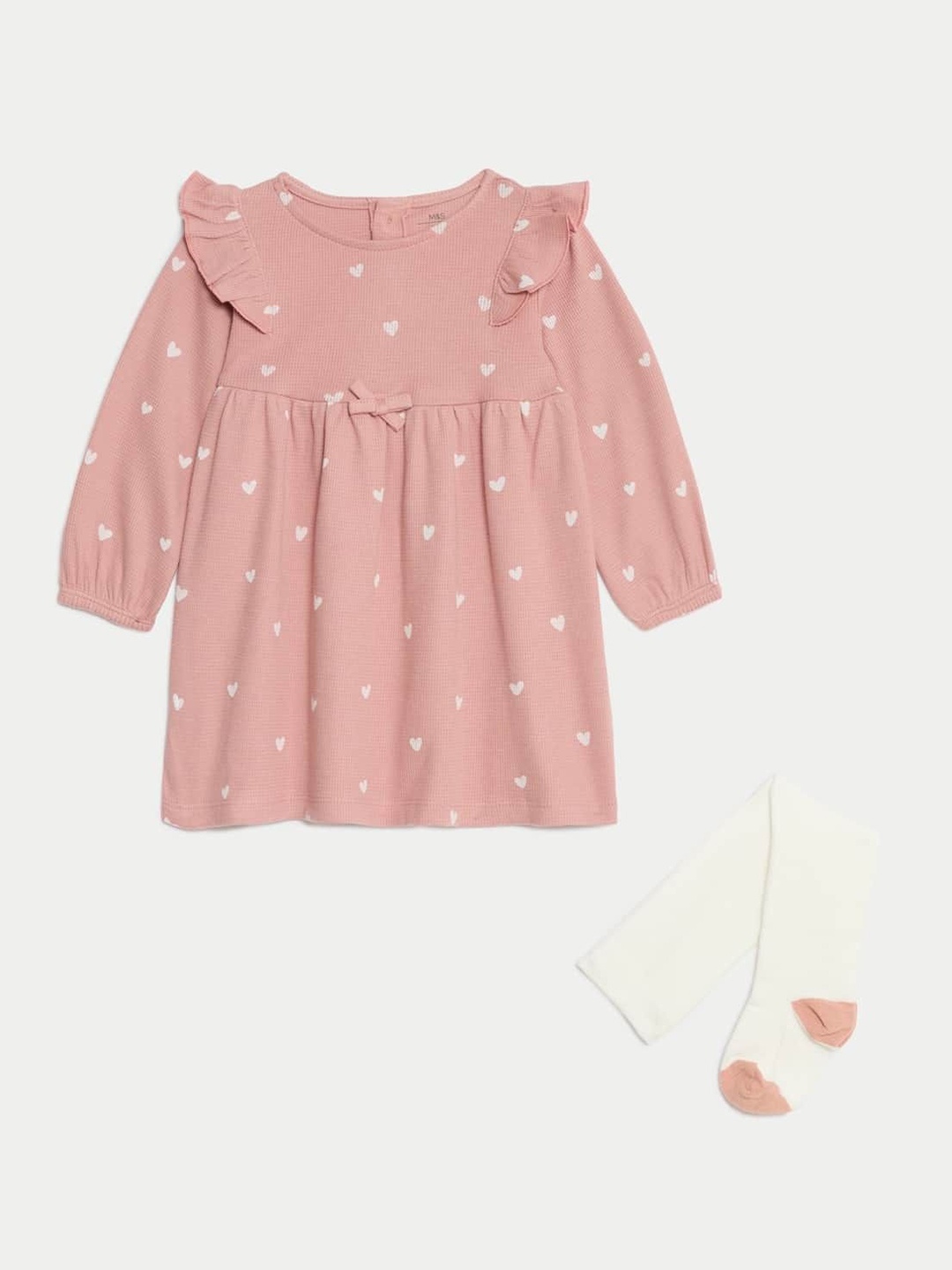 

Marks & Spencer Kids-Girls Print Puff Sleeve A-Line Dress, Pink