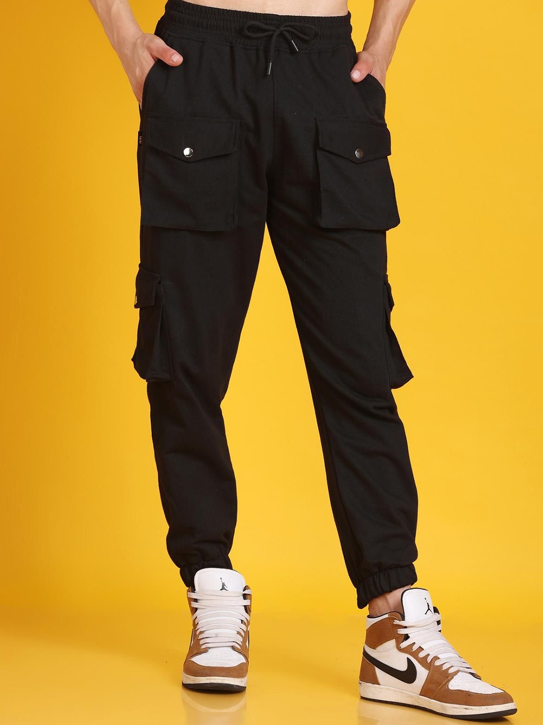 

The Dance Bible Men Cotton Relaxed Fit Mid Rise Joggers, Black