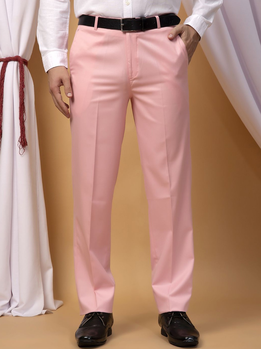 

Hangup Men Smart Trousers, Pink