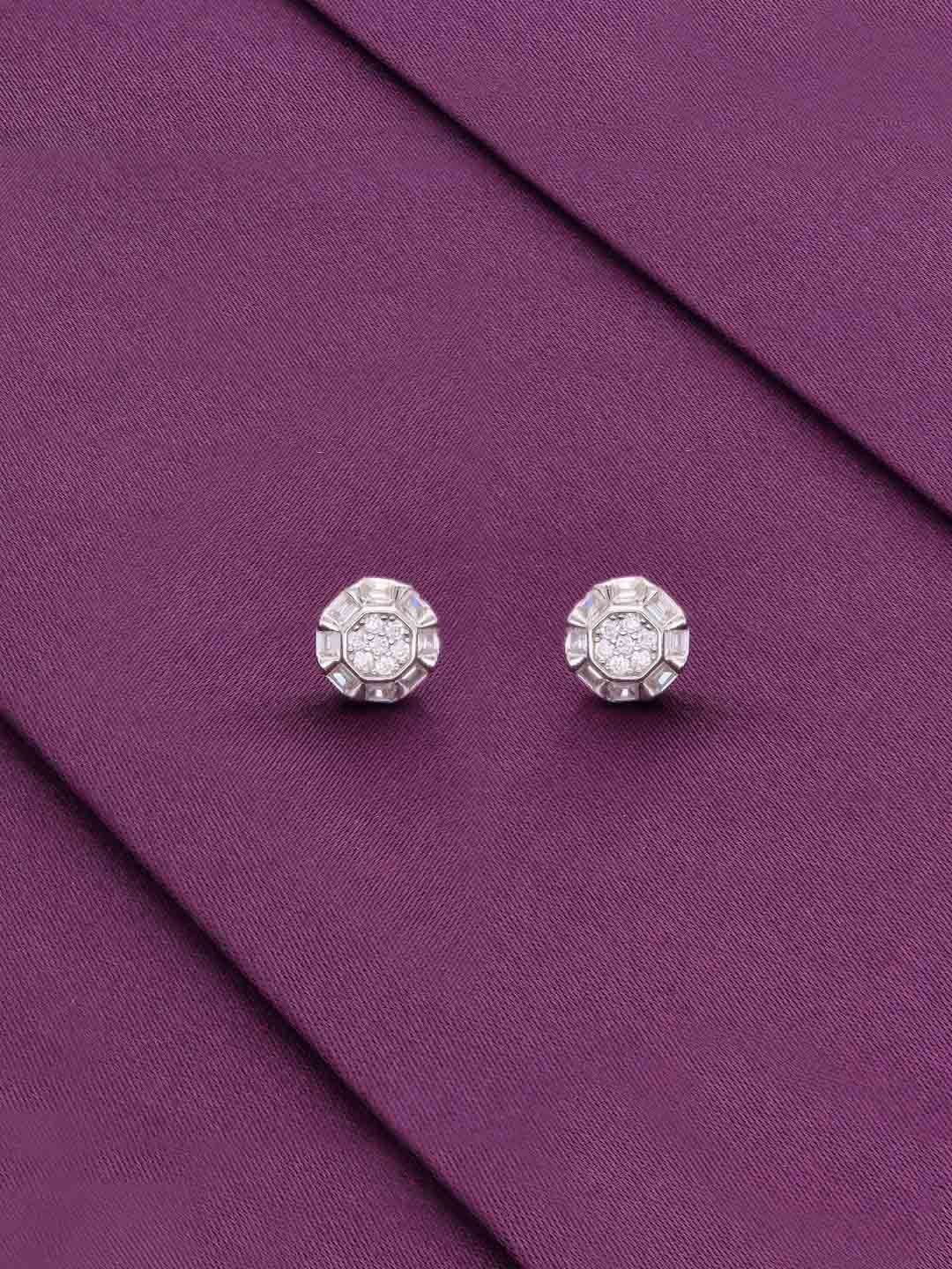 

KAI JEWEL Cubic Zirconia Contemporary Studs, Silver