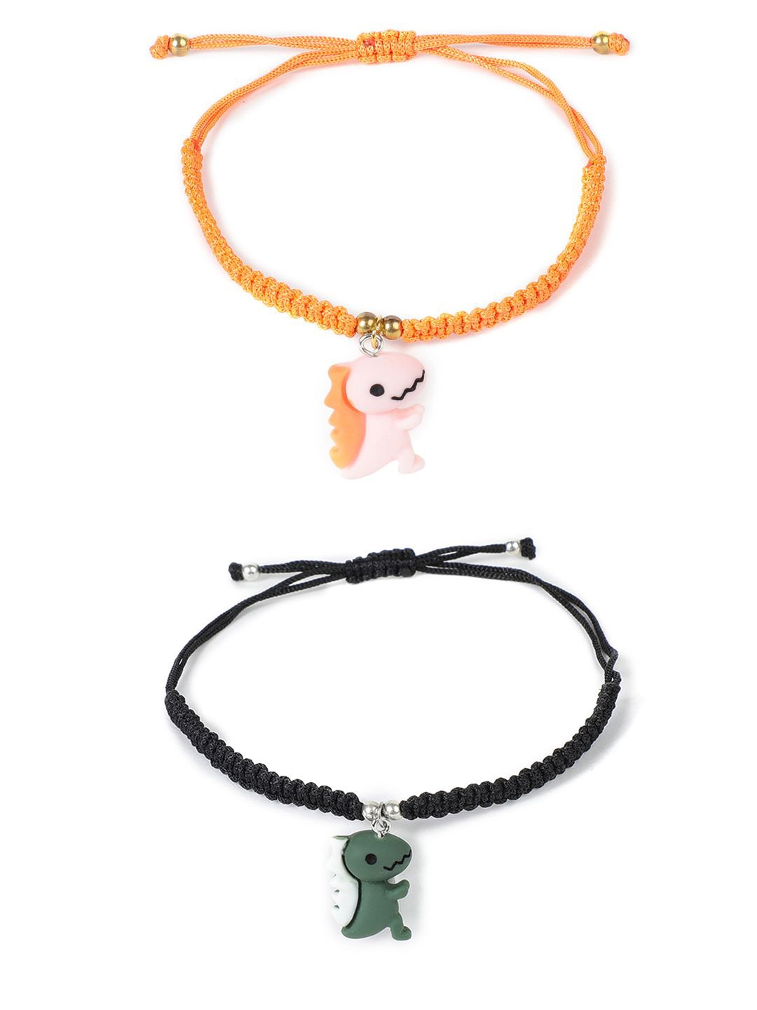

EL REGALO Kids Set Of 2 Charm Bracelet, Orange