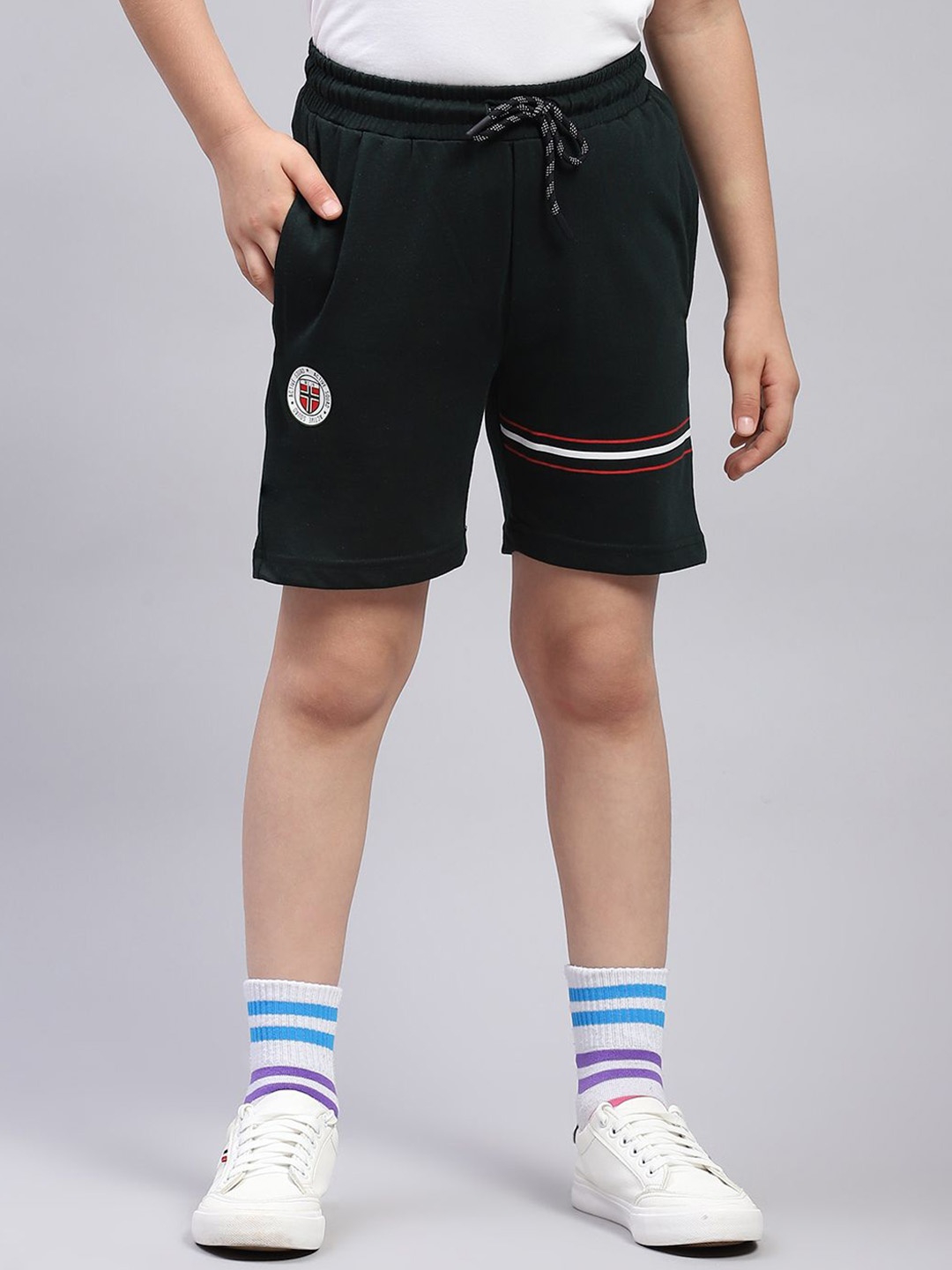 

Monte Carlo Boys Printed Mid-Rise Shorts, Green