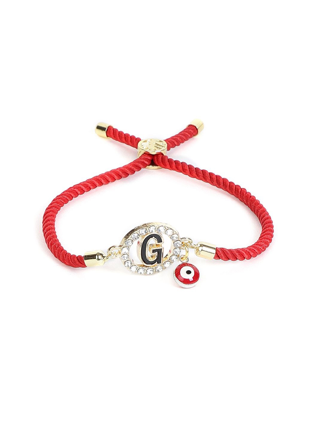 

EL REGALO Unisex Stone Studded G Initial Wraparound Bracelet, Gold