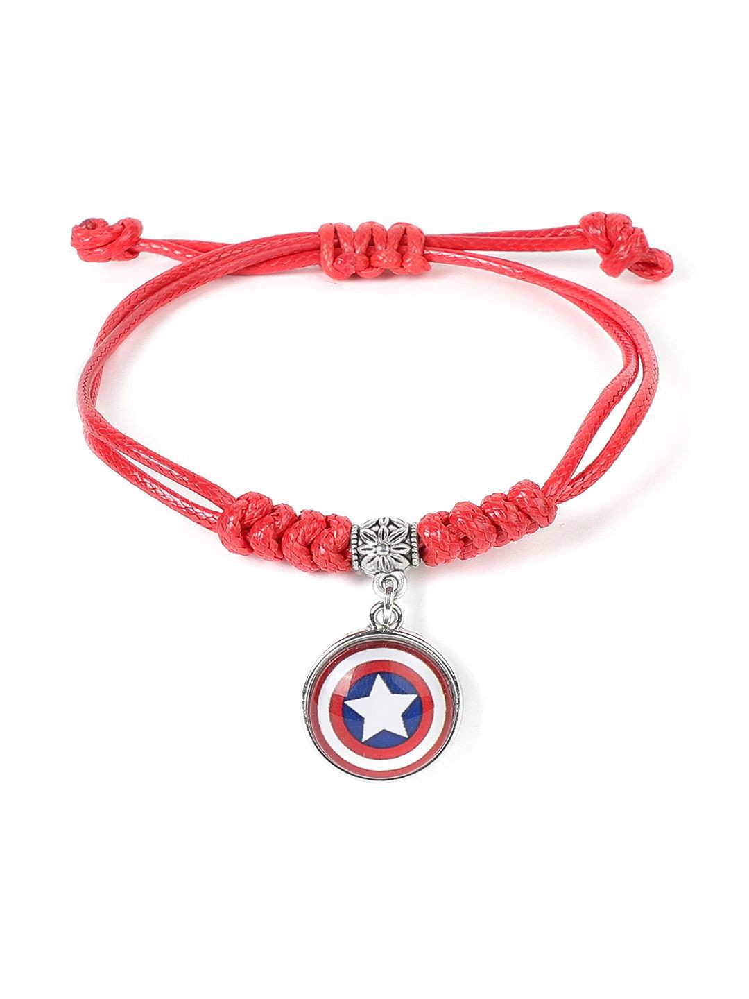 

EL REGALO Boys Stone Studded Charm Bracelet, Red