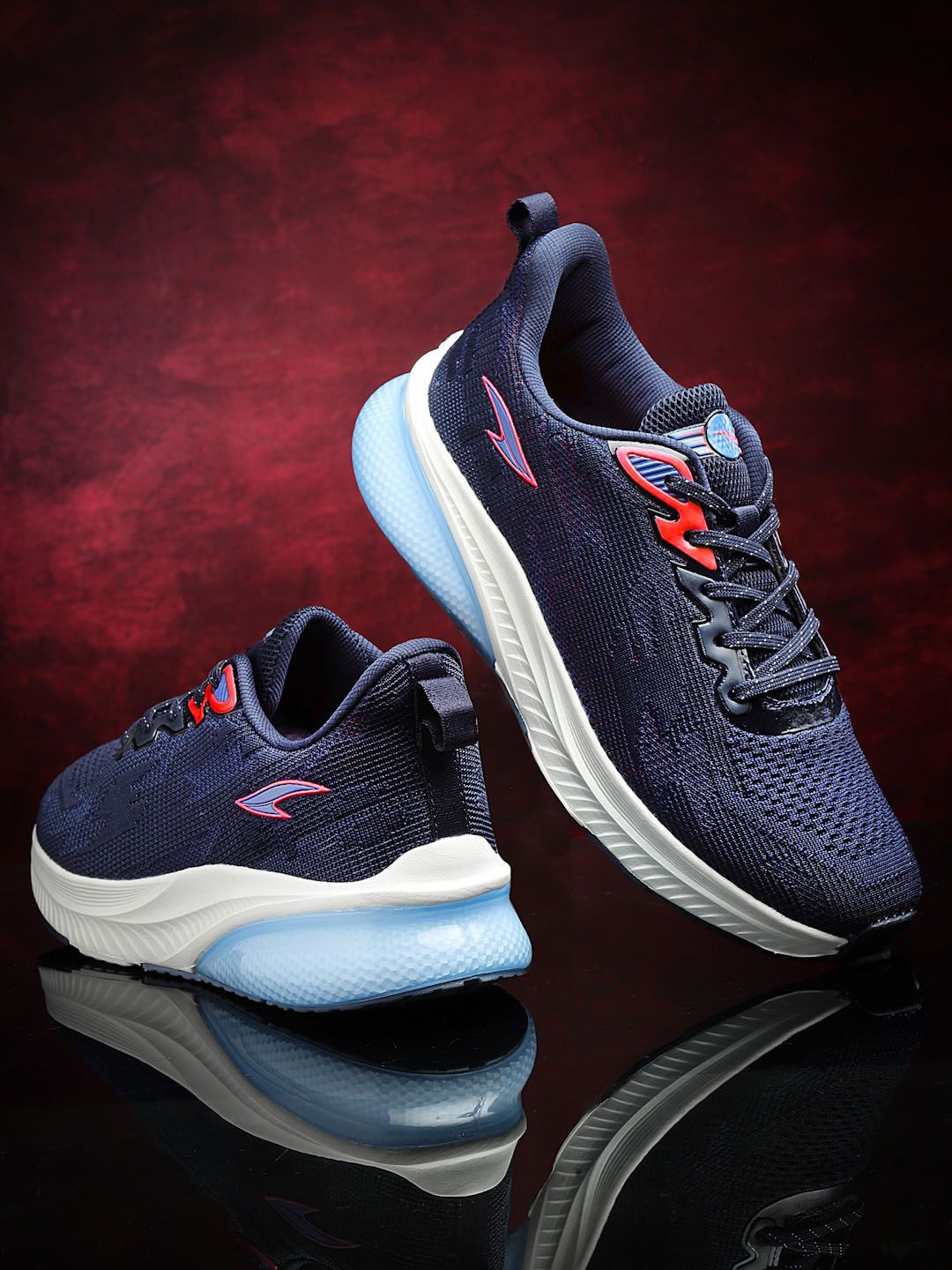 

ASIAN Men Mesh Non-Marking Running Sports Shoes, Navy blue