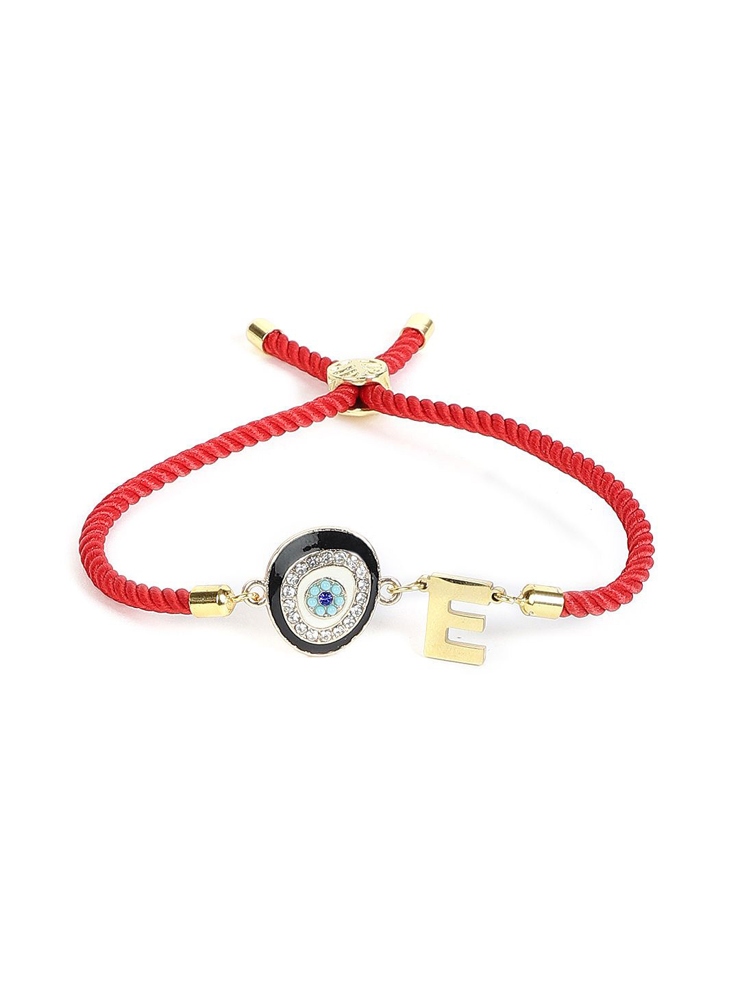 

EL REGALO Unisex Floral Beaded Charm Bracelet, Red