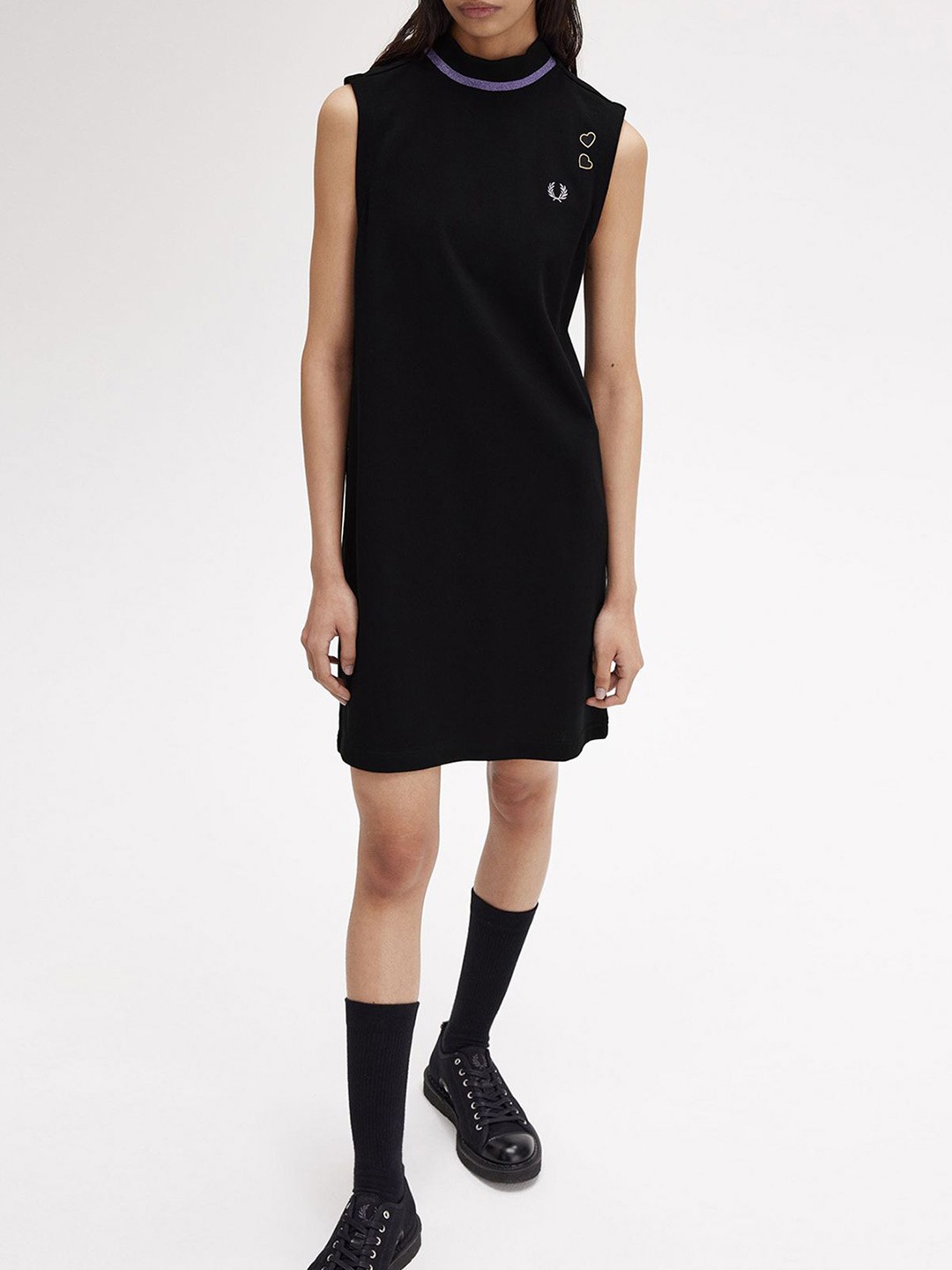 

Fred Perry Women Solid Sleeveless A-Line Dress, Black