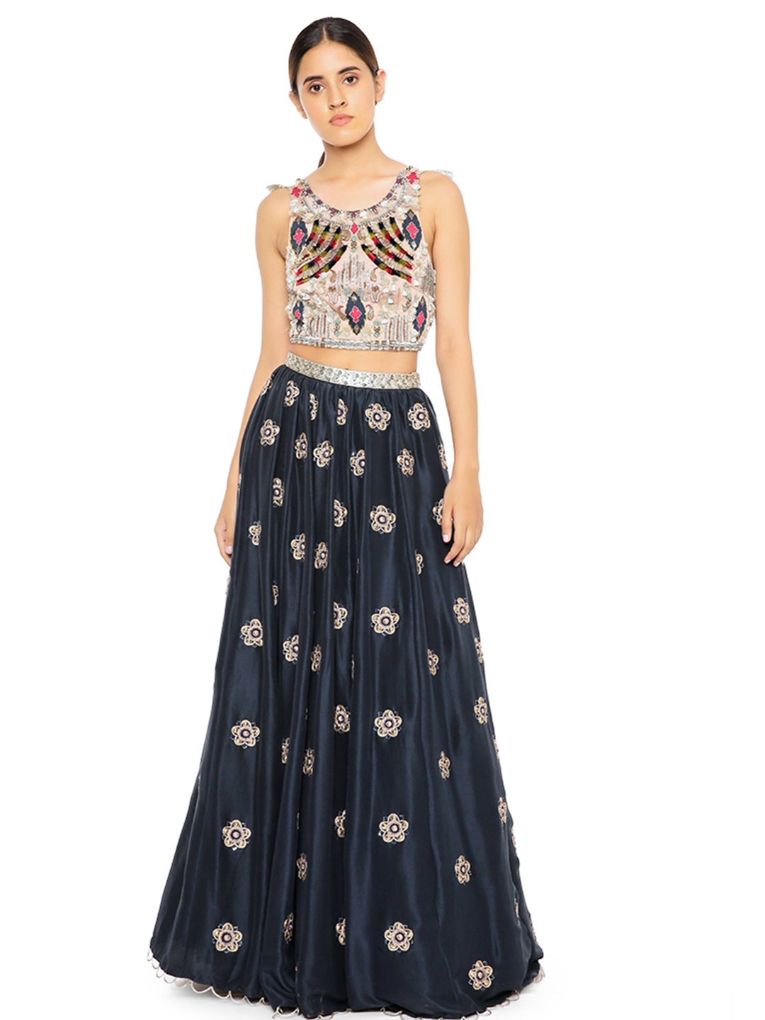

Payal Singhal Embellished Sequinned Ready to Wear Lehenga & Choli, Black