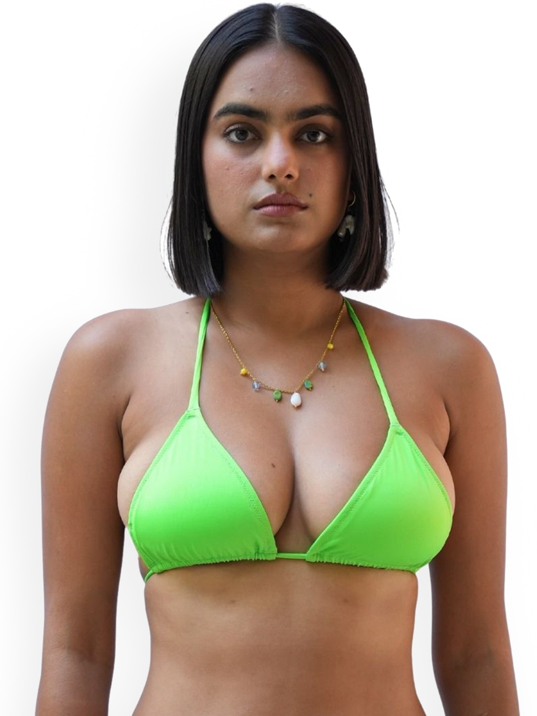 

TFW Triangle Halter Neck Swim Bikini Bra, Green