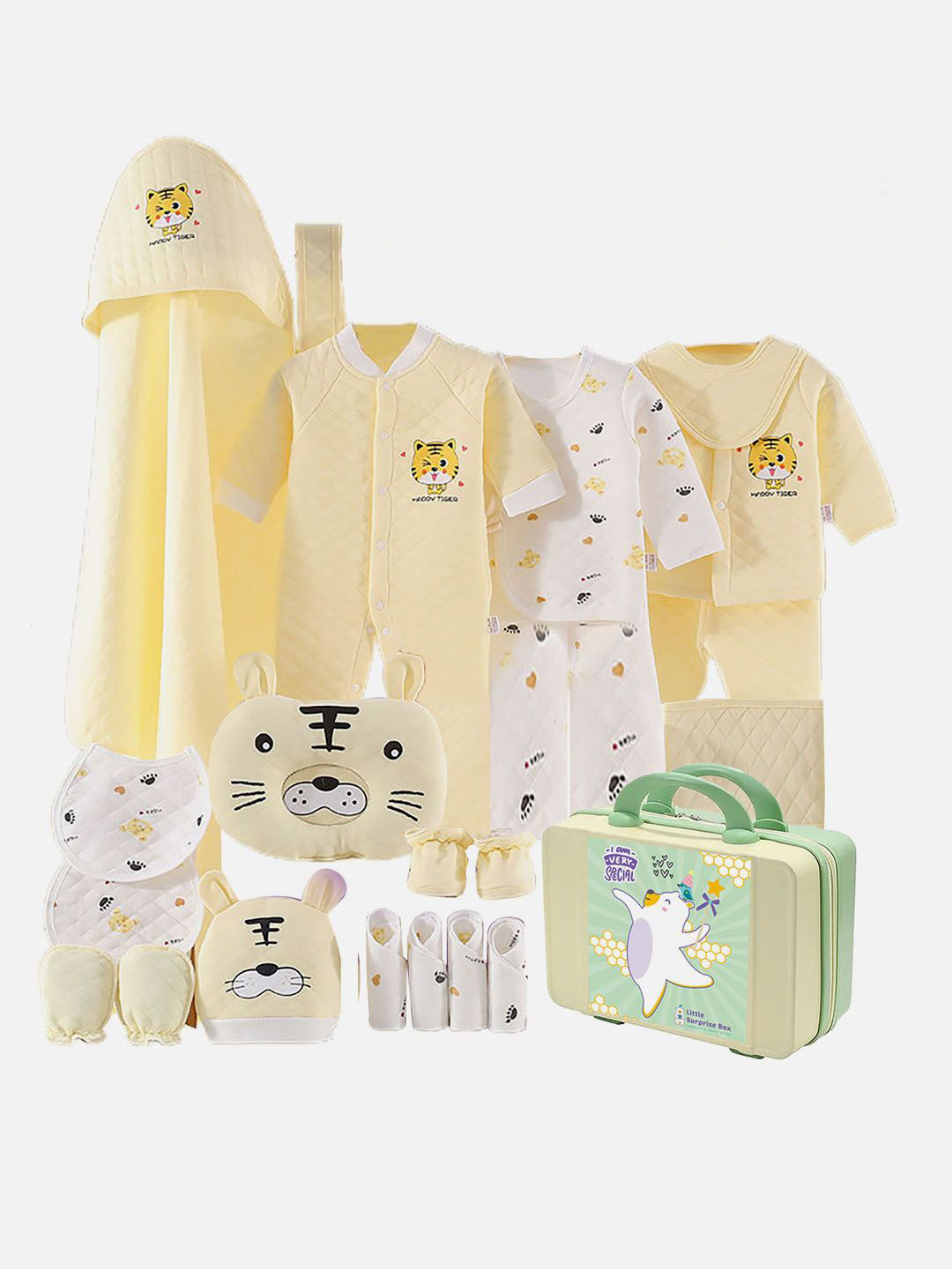 

Little Surprise Box LLP Infants Pack Of 21 Cotton Baby Apparel Gift Set, Yellow