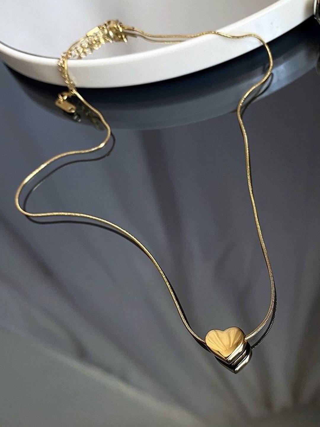 

MYKI Gold-Plated Heart Shaped Pendants with Chains