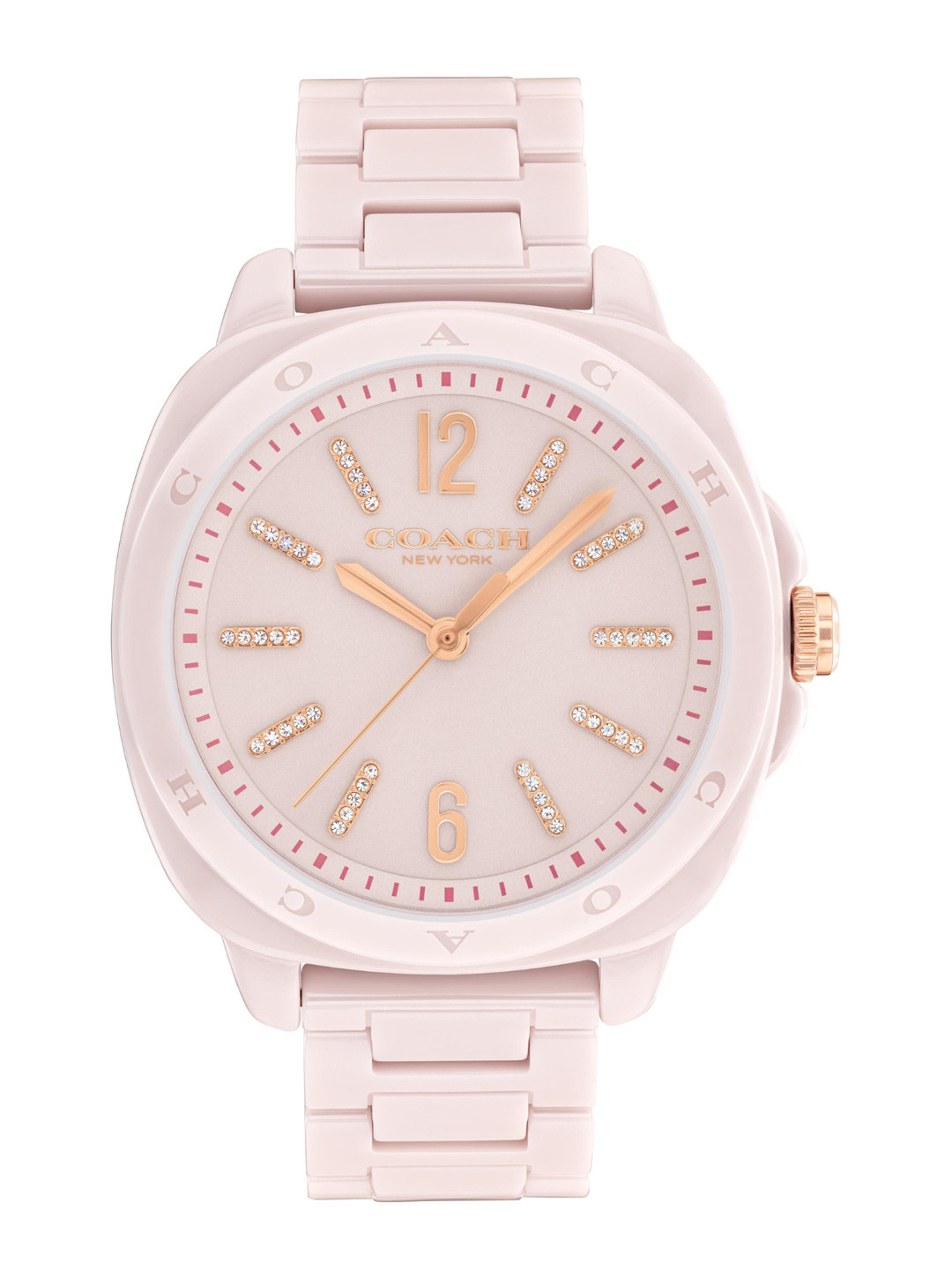 

Coach Women Kitt Embellished Bracelet Style Straps Analogue Watch 14504408, Rose
