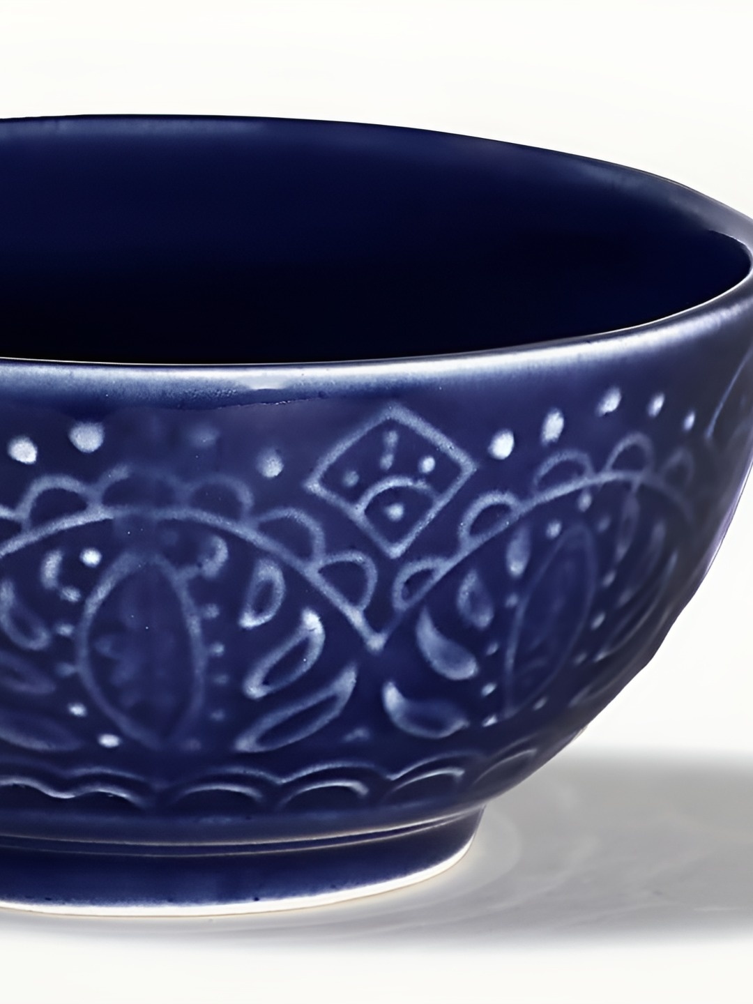 

AMALAFIEE CERAMICS Blue 2 Pieces Printed Ceramic Microwave Safe Matte Serving Bowls