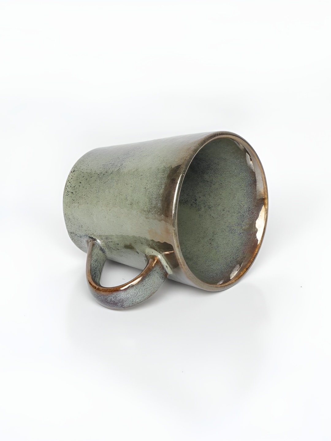 

AMALAFIEE CERAMICS Green & Brown Textured Ceramic Glossy Mugs