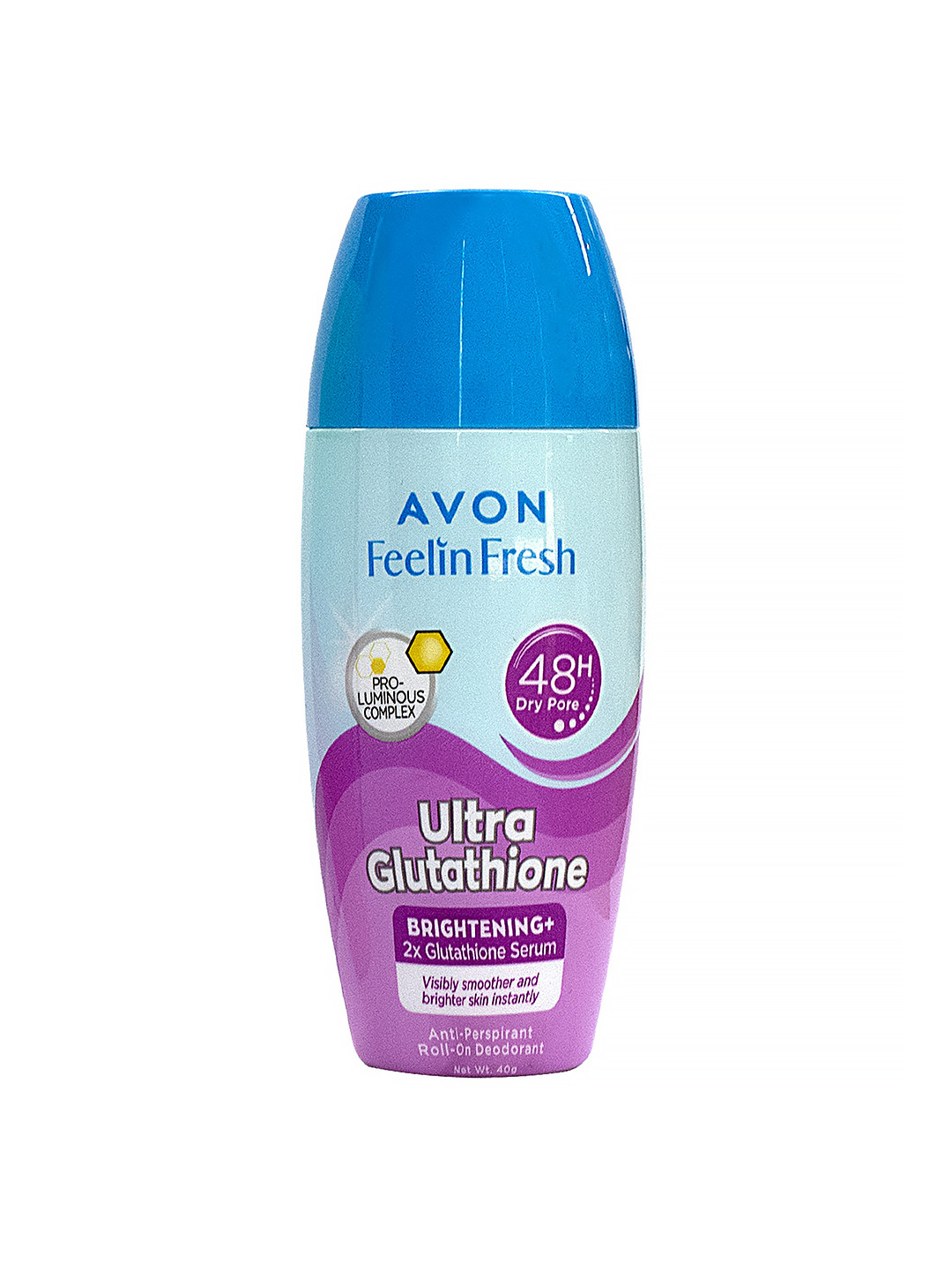 

Avon Women Feelin Fresh Ultra Glutathione Brightening Roll-On Deodorant - 40 g, Blue