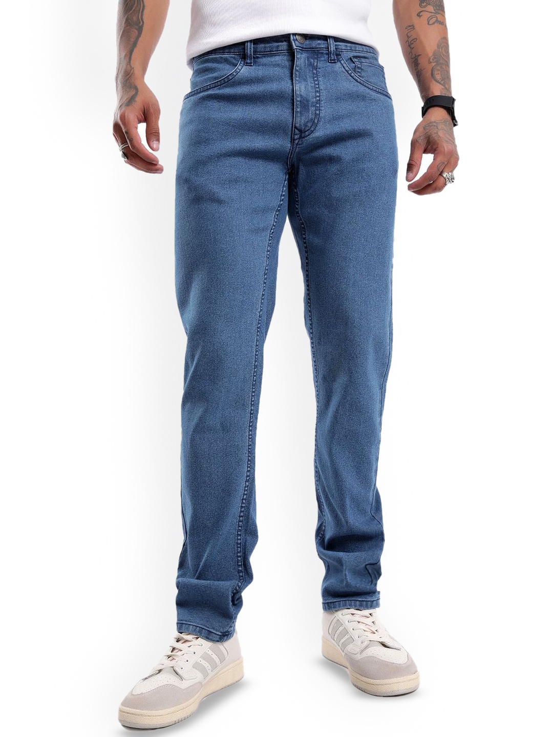 

WROGN Men Slim Fit No Fade Clean Look Jeans, Blue