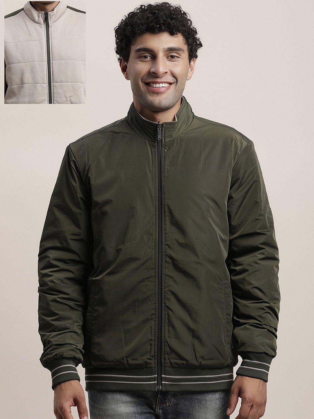 

Turtle Men Reversible Bomber Jacket, Olive