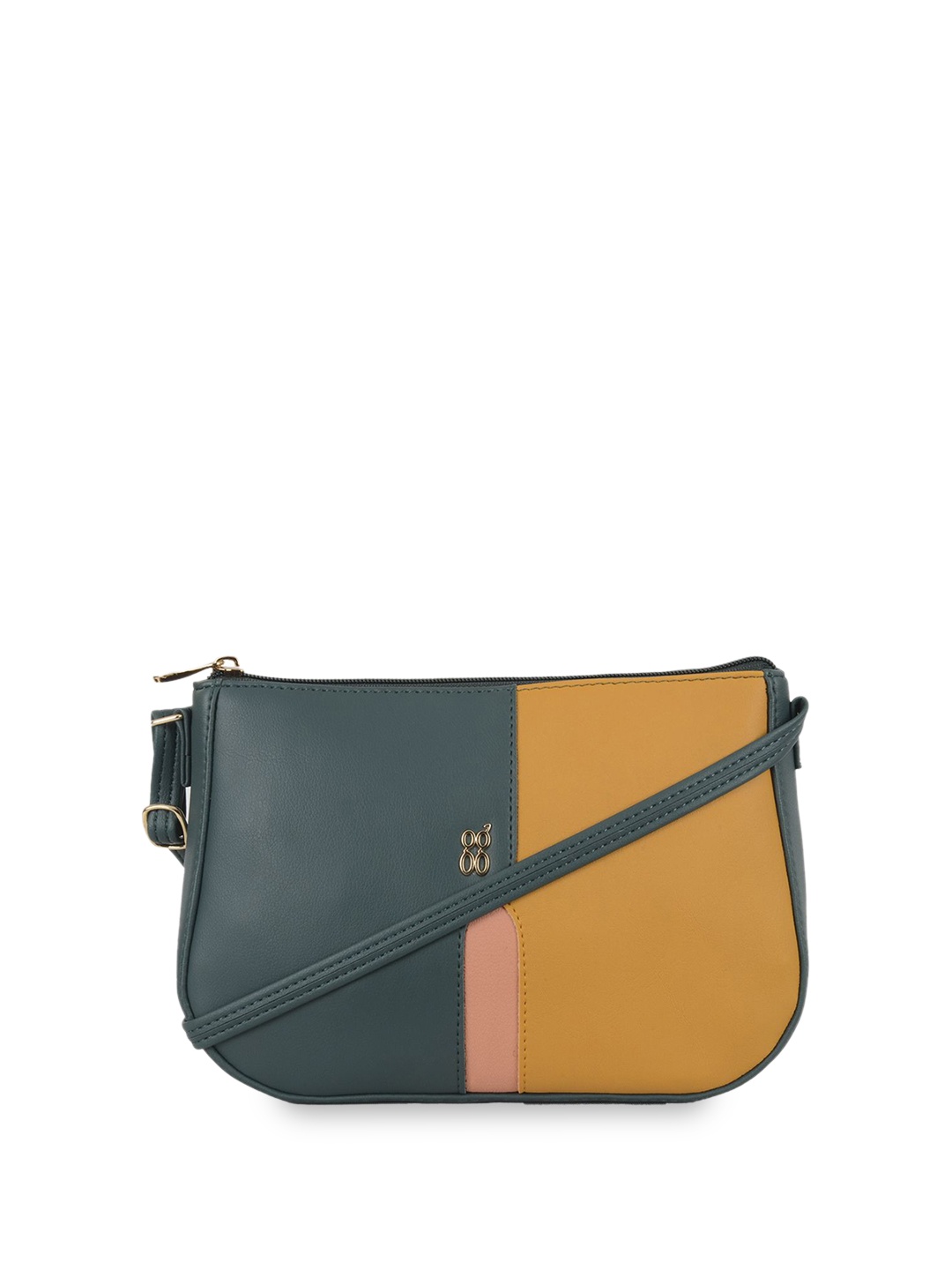 

Baggit Women Colourblocked Structured Sling Bag, Green