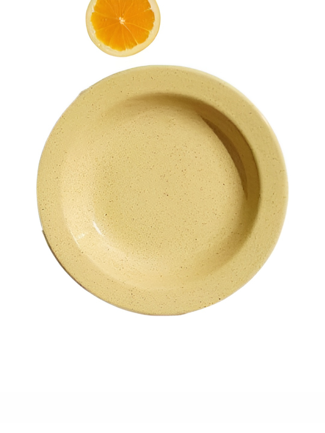 

AMALAFIEE CERAMICS Yellow & Black Textured Matte Ceramic Microwave Safe Plate
