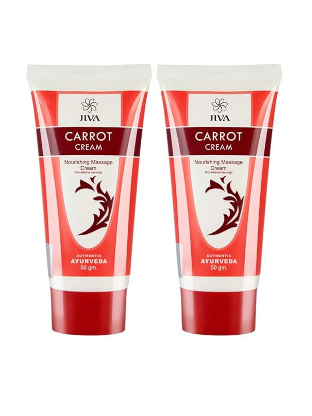 

Jiva Set Of 2 Ayurveda Nourishing Massage Carrot Cream - 50g Each, Orange
