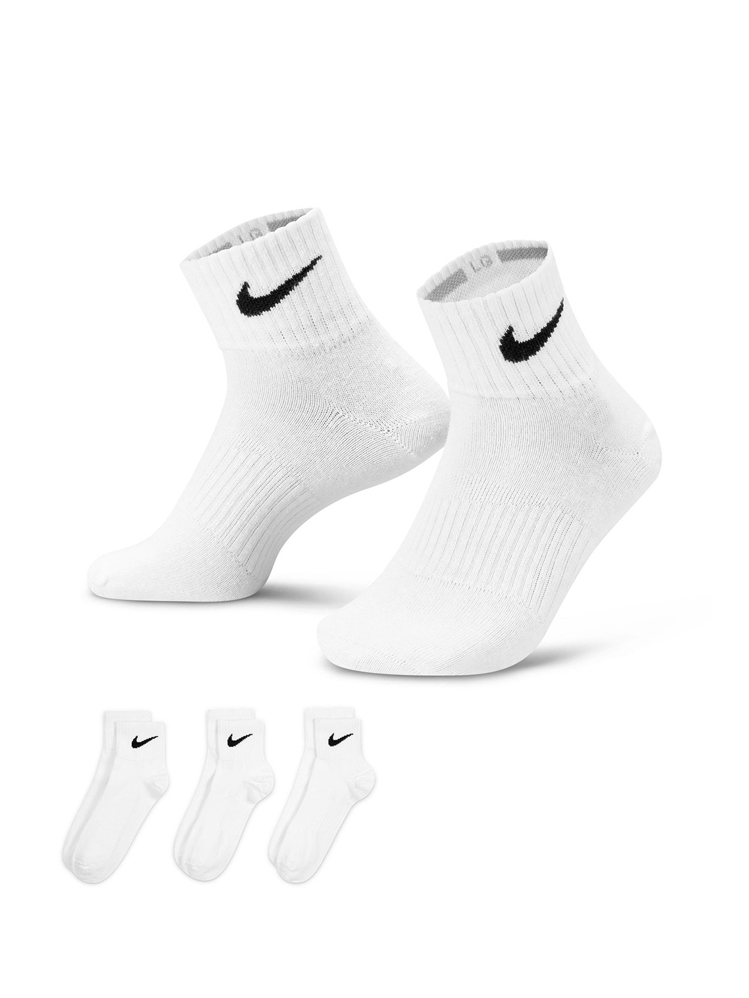 

Nike Pack of 3 Unisex Performance Lightweight Training Ankle Socks, White