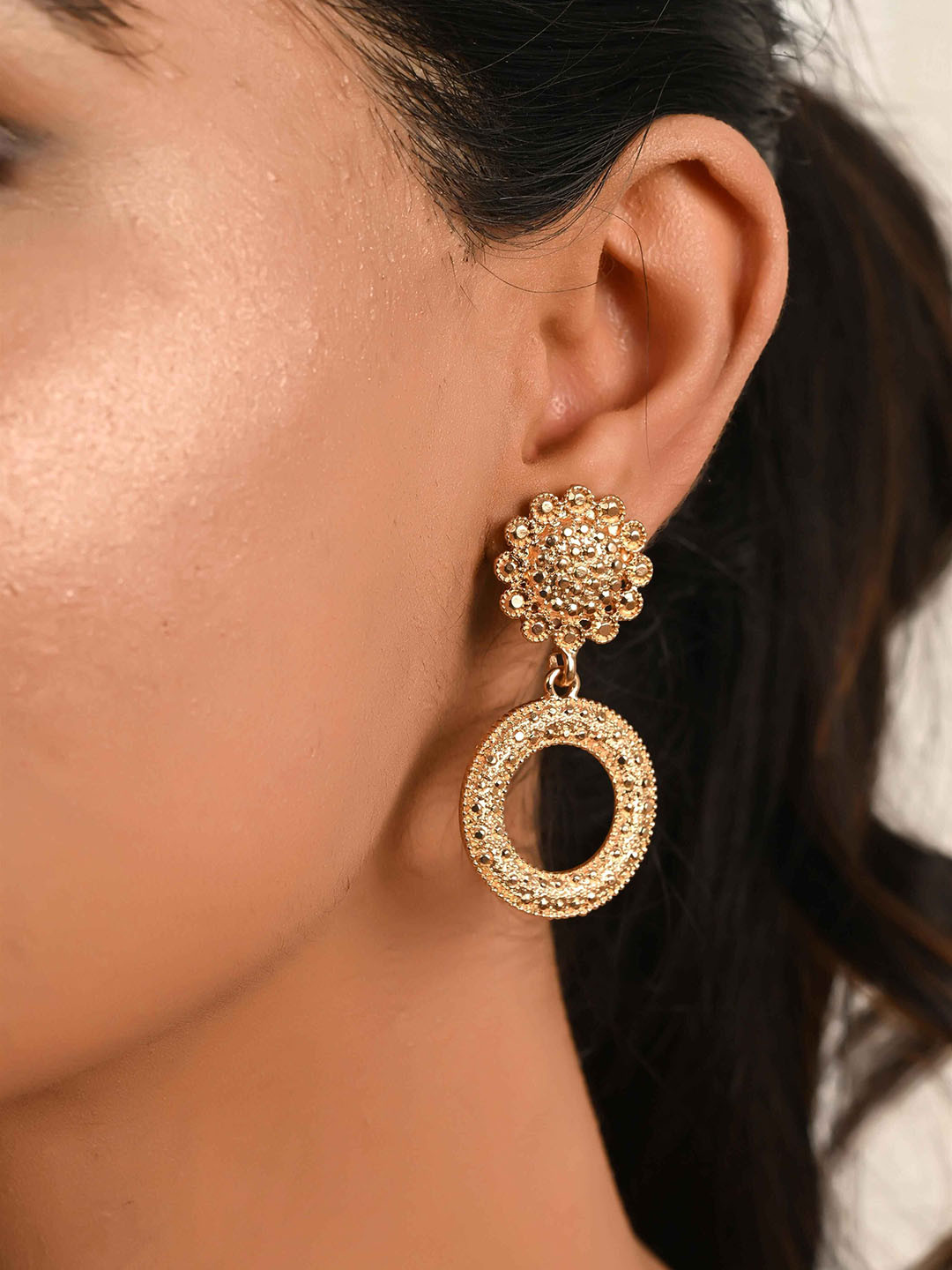 

Raf the label Gold Plated Round Boho Drop Earrings