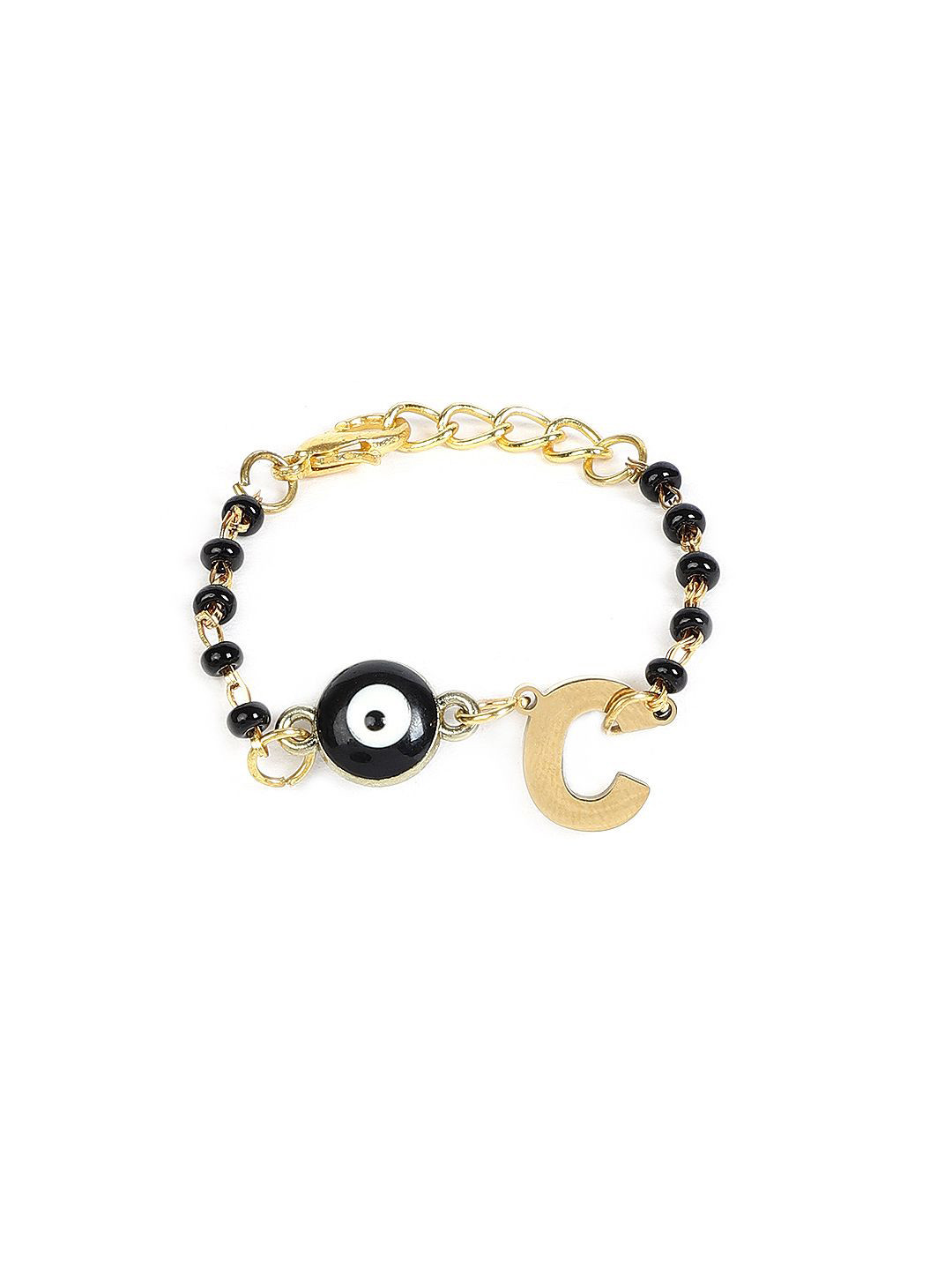 

EL REGALO Kids Beaded C Initial Wraparound Bracelet, Gold