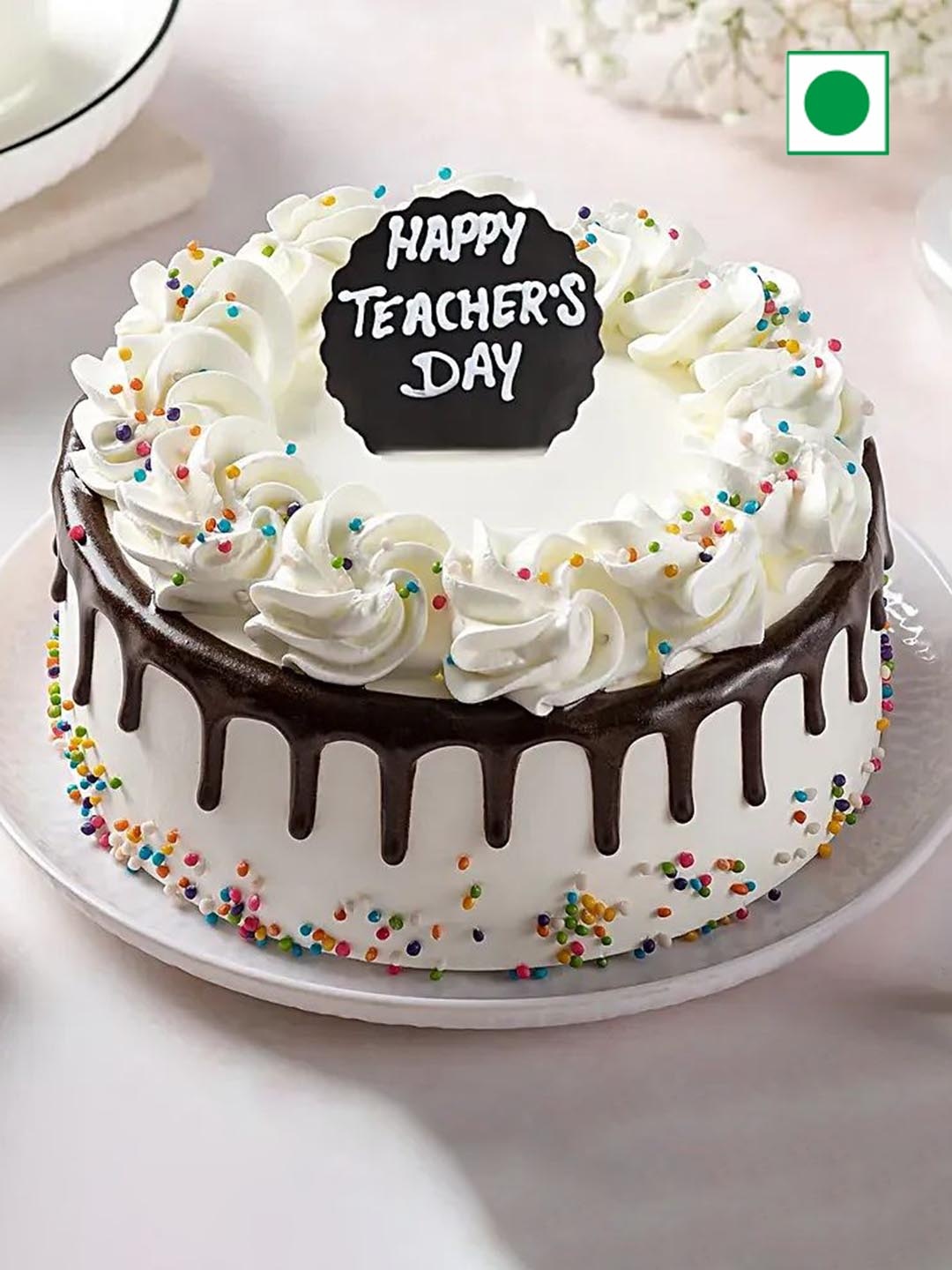 

fnp Teachers Day Chocolate Flavour Eggless Cake 500G, White