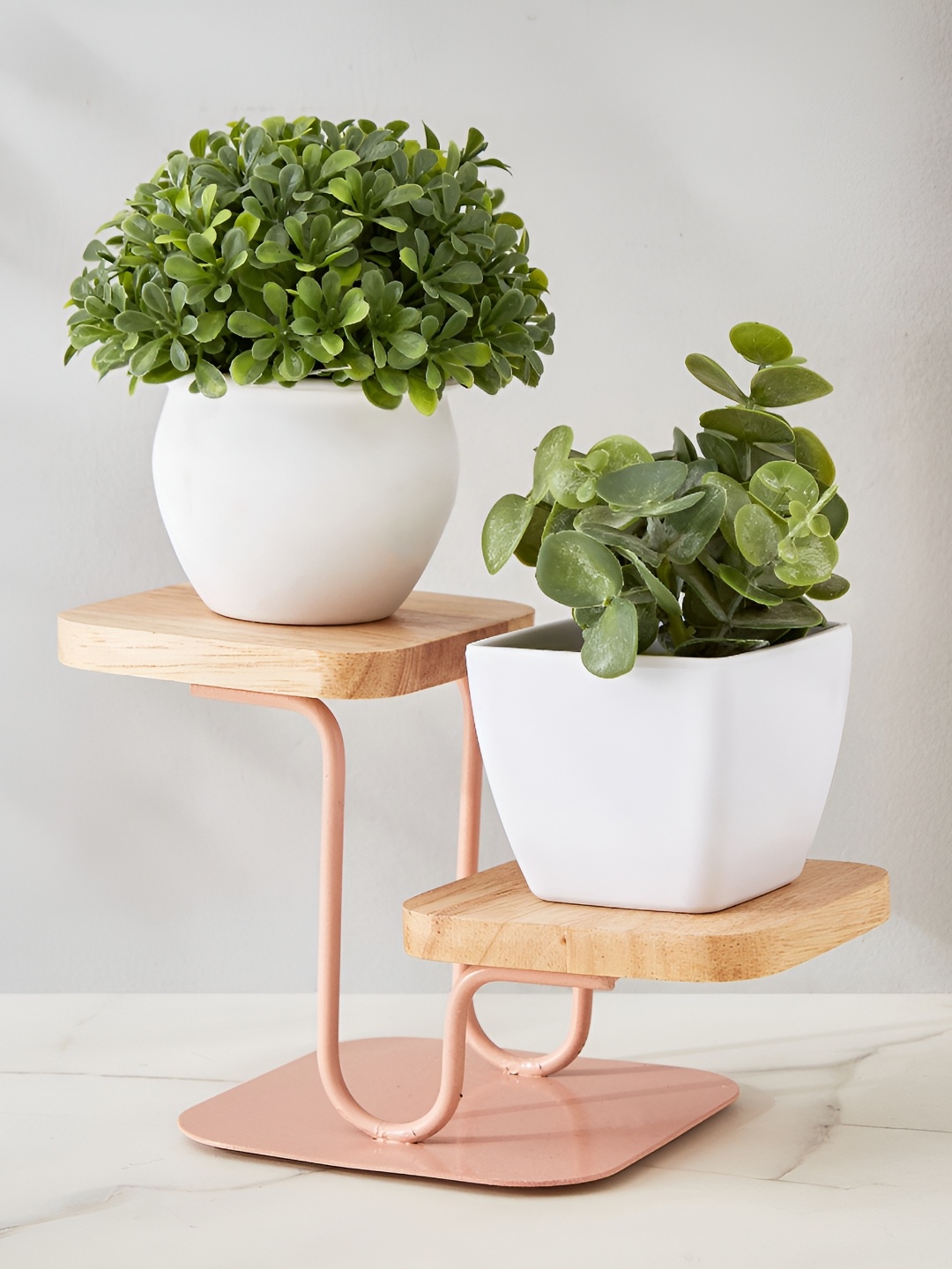 

Home Centre Pink Textured Wood Tabletop Stand