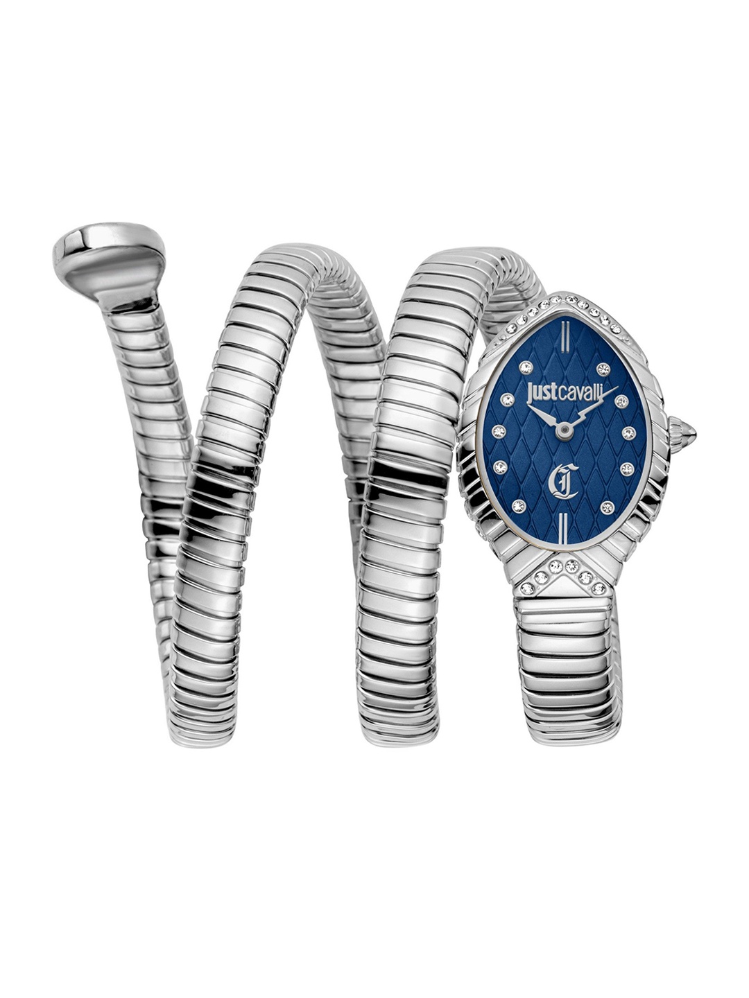 

Just Cavalli Unisex specchio snake Embellished Dial & Wrap Straps Watch JC1L323M0015, Blue