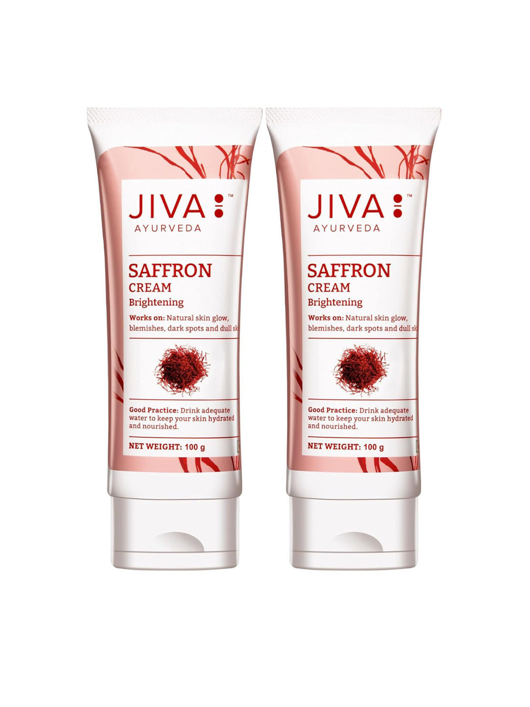 

Jiva Set Of 2 Brightening Saffron Cream - 100gm Each, White